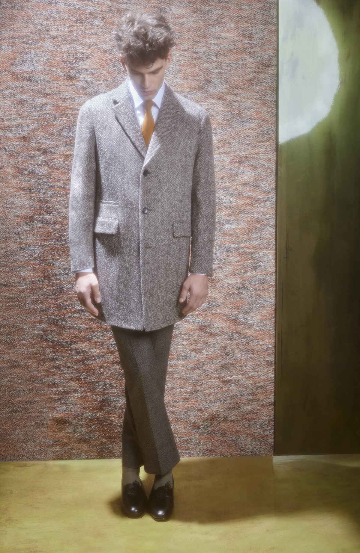 Sherwood Taupe Herringbone Wool & Alpaca Topcoat