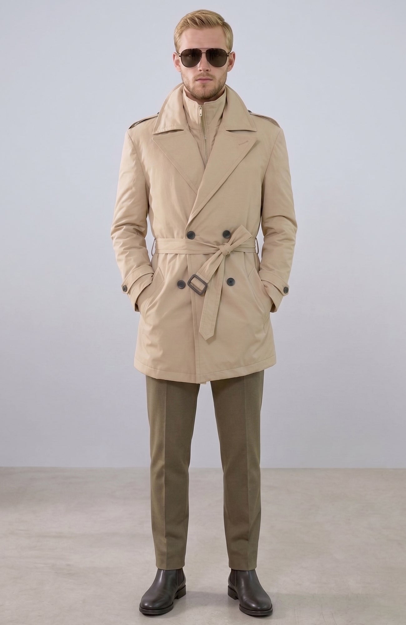 Anikan Beige Trench Coat