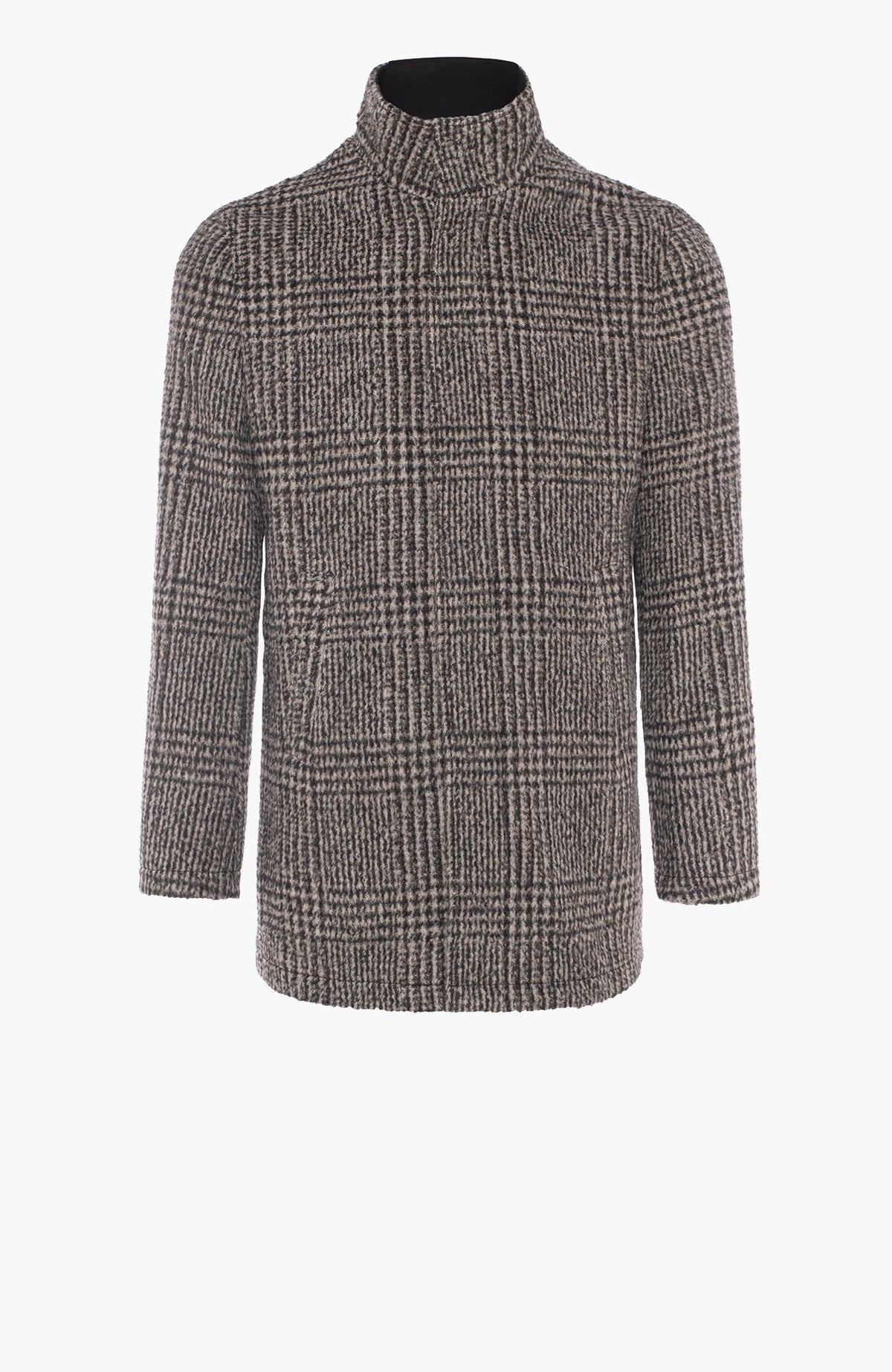 Bryson Wool and Cashmere Brown Check Topcoat - MENS - Cardinal of Canada-US-Bryson Wool and Cashmere Brown Check Topcoat