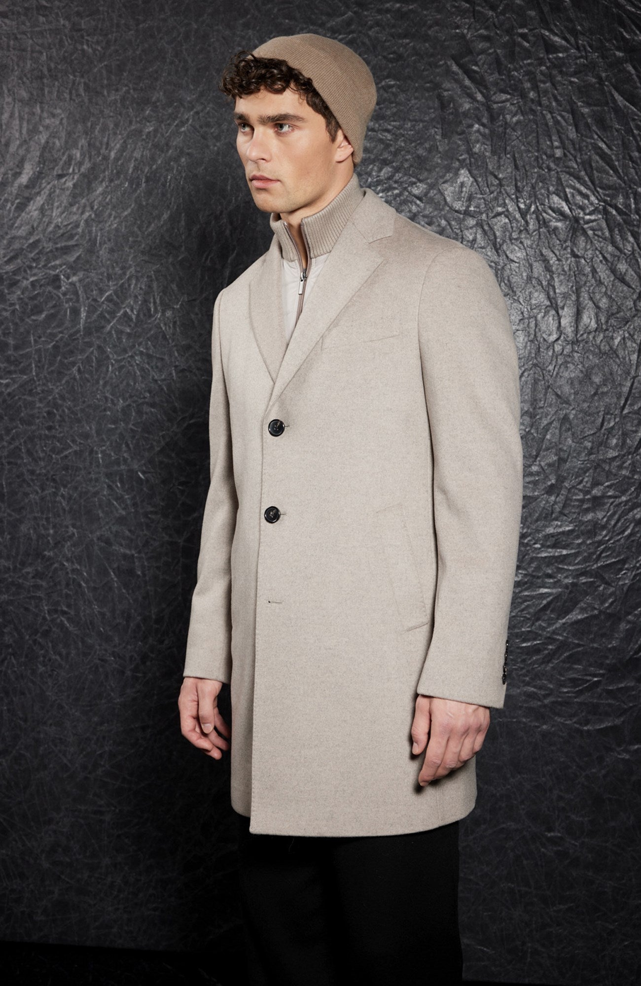 LeClaire Taupe Wool & Cashmere Topcoat