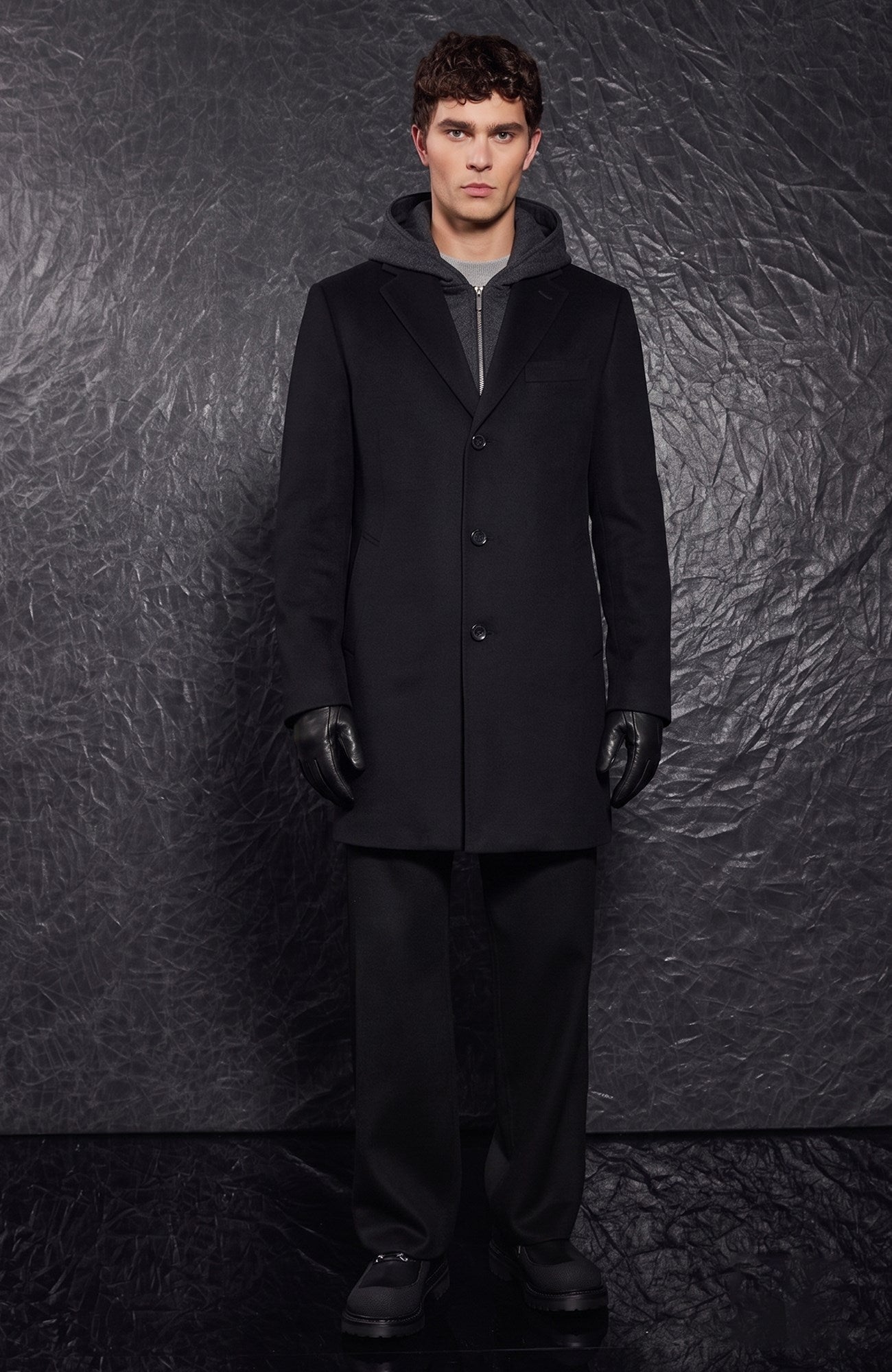 Titan Black Wool & Cashmere Topcoat