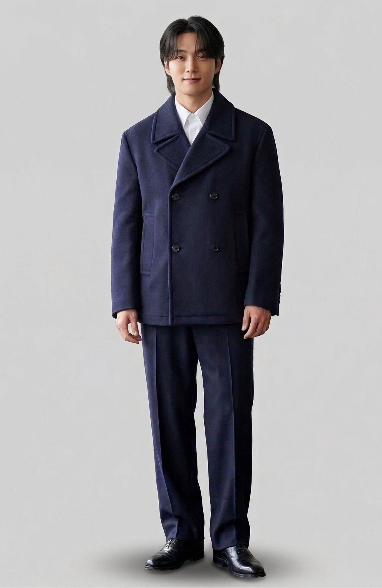 Carrara Navy Wool & Cashmere Peacoat
