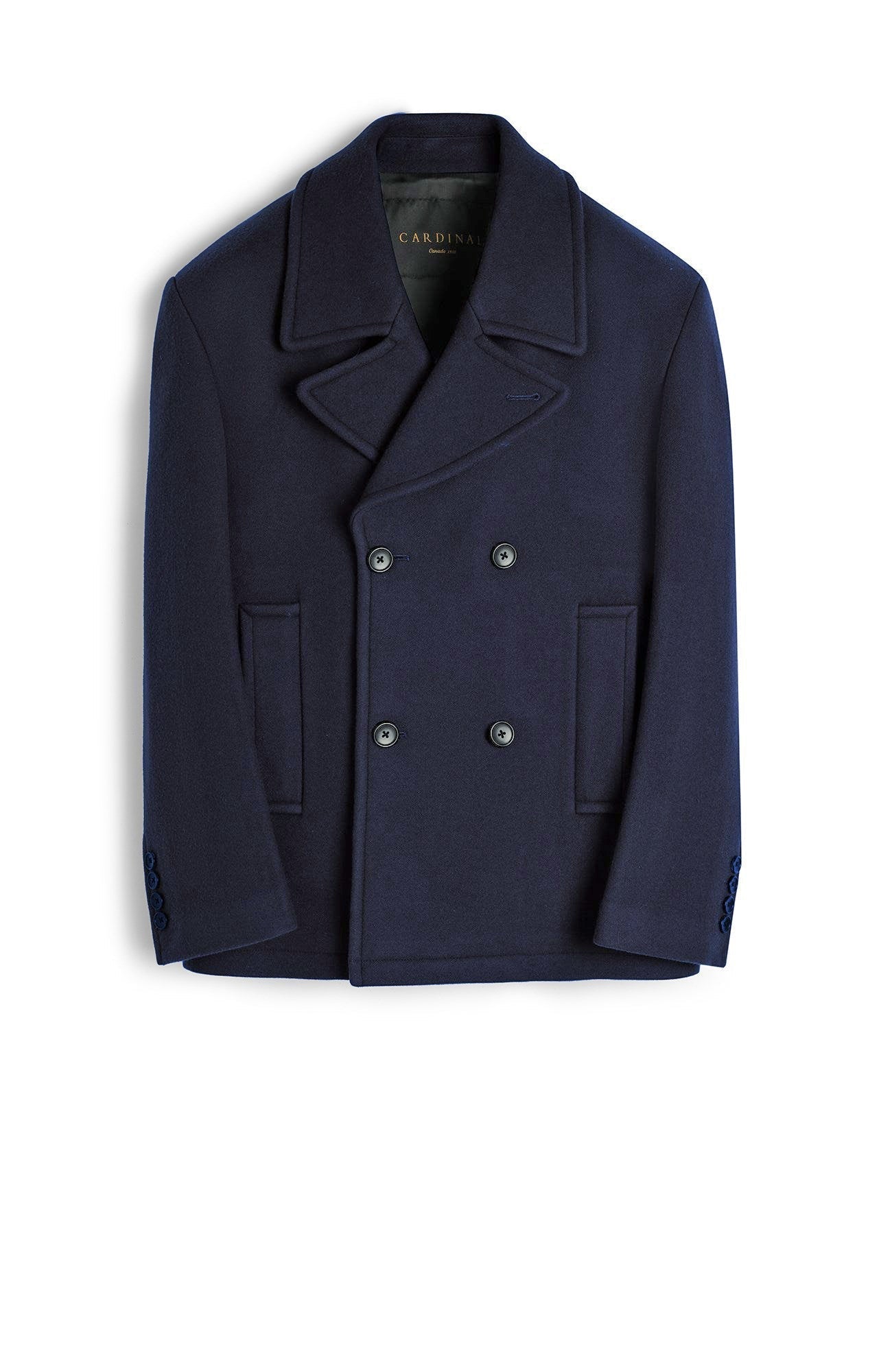 Mens navy pea coat wool online