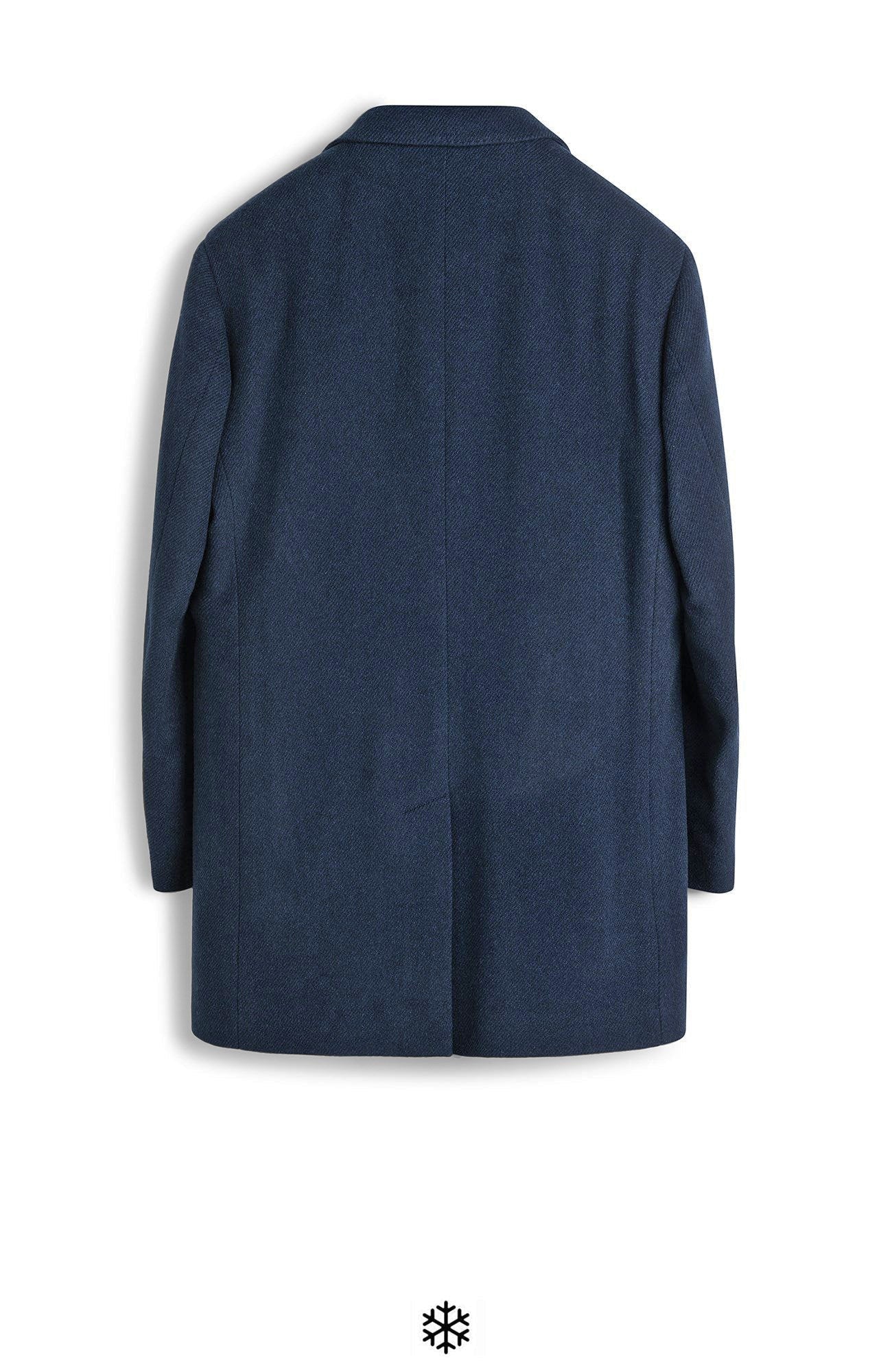 LECLAIRE NAVY TWILL WOOL & CASHMERE CAR COAT