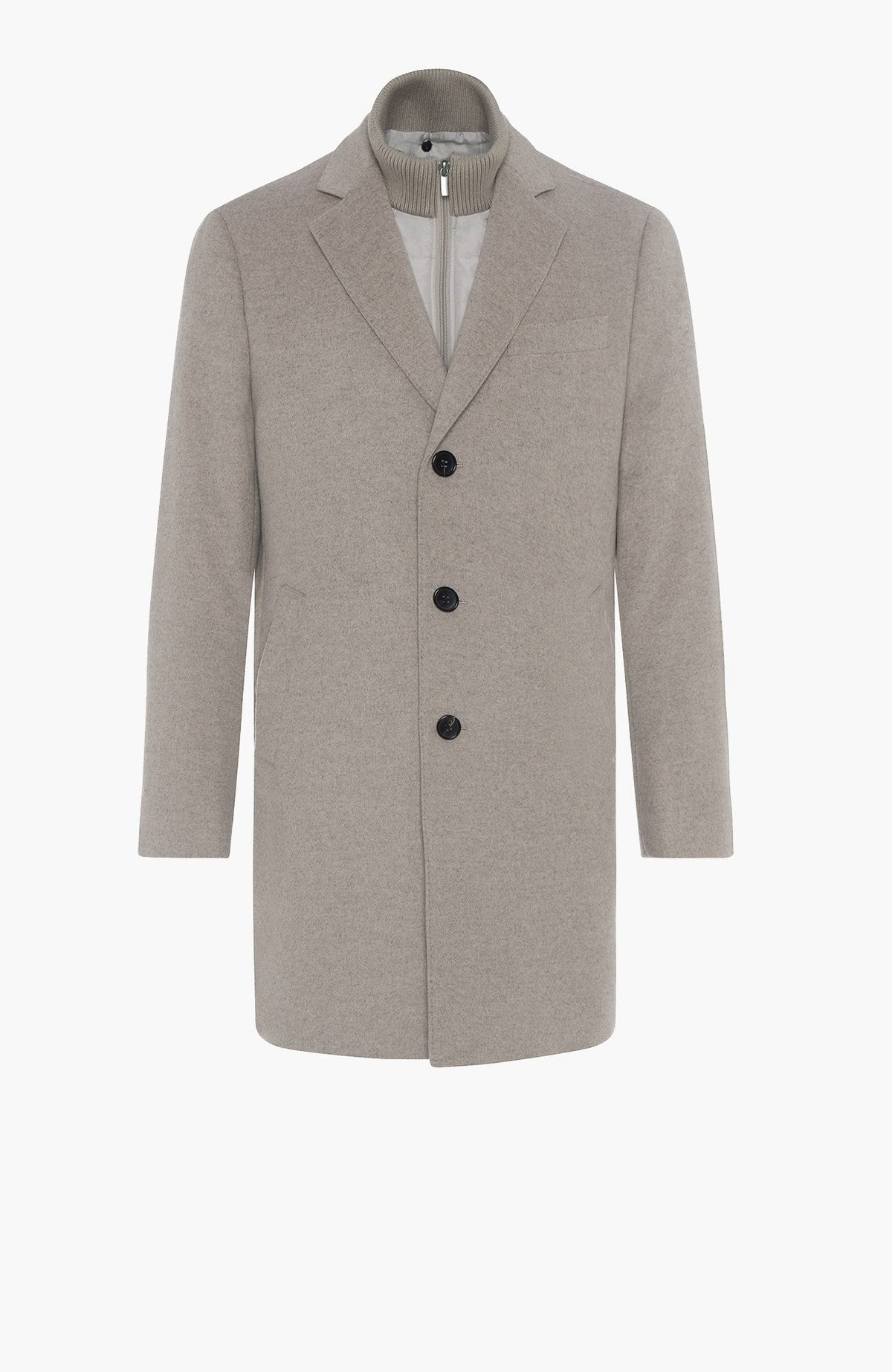 LeClaire Taupe Wool & Cashmere Topcoat - MENS - Cardinal of Canada-US-LeClaire Taupe Wool & Cashmere Topcoat