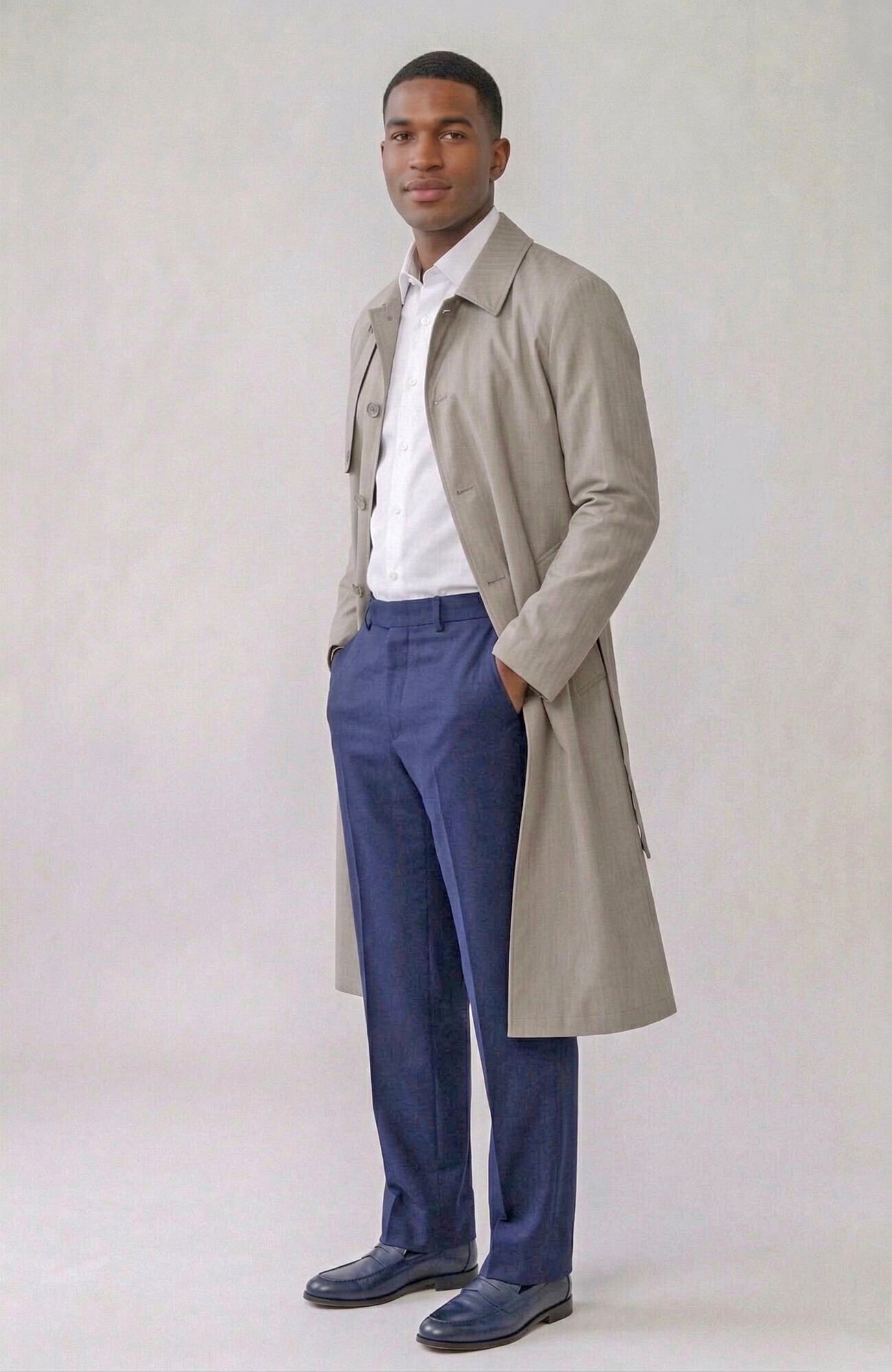 Man Ray Khaki Trench Coat