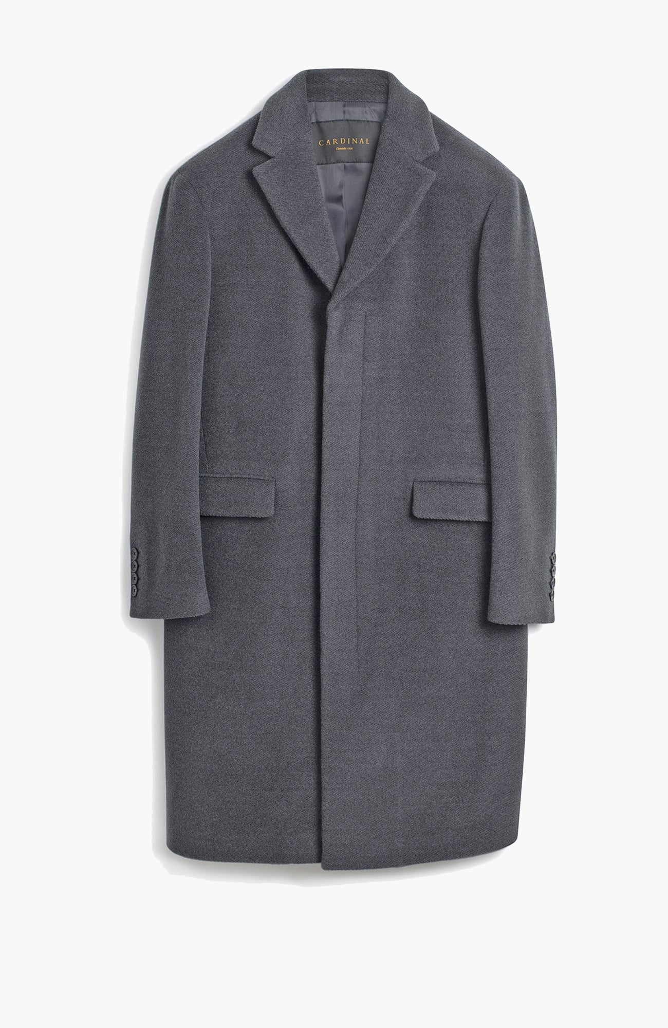 Mercer Alpaca & Cashmere Charcoal Herringbone Topcoat