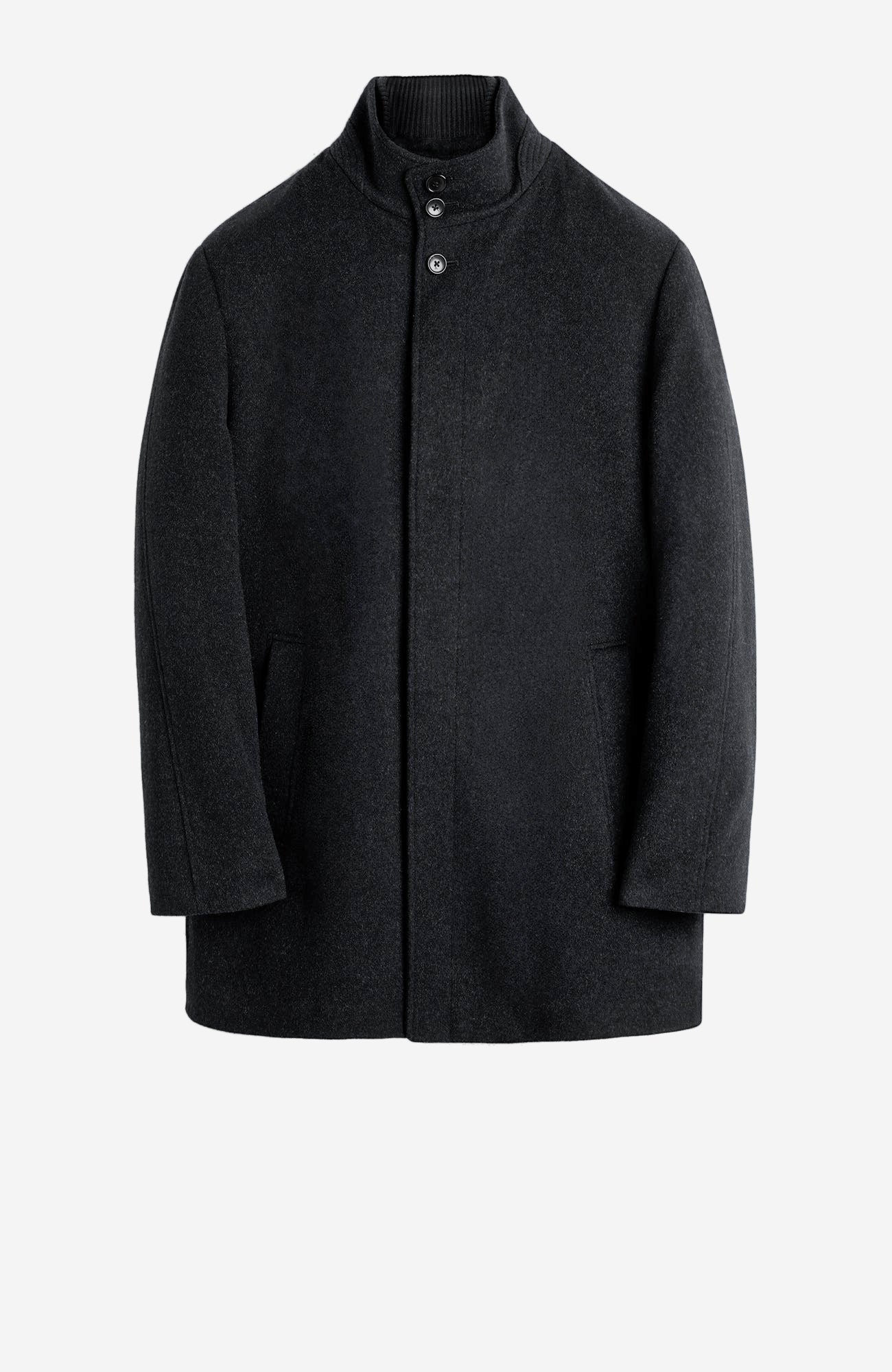 Mont-Royal Black Wool & Cashmere Car Coat