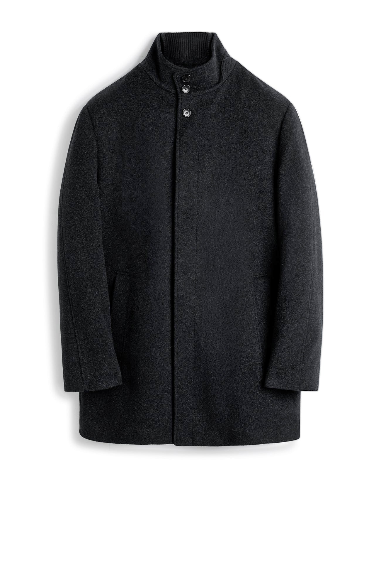 MONT ROYAL BLACK WOOL CASHMERE CAR COAT