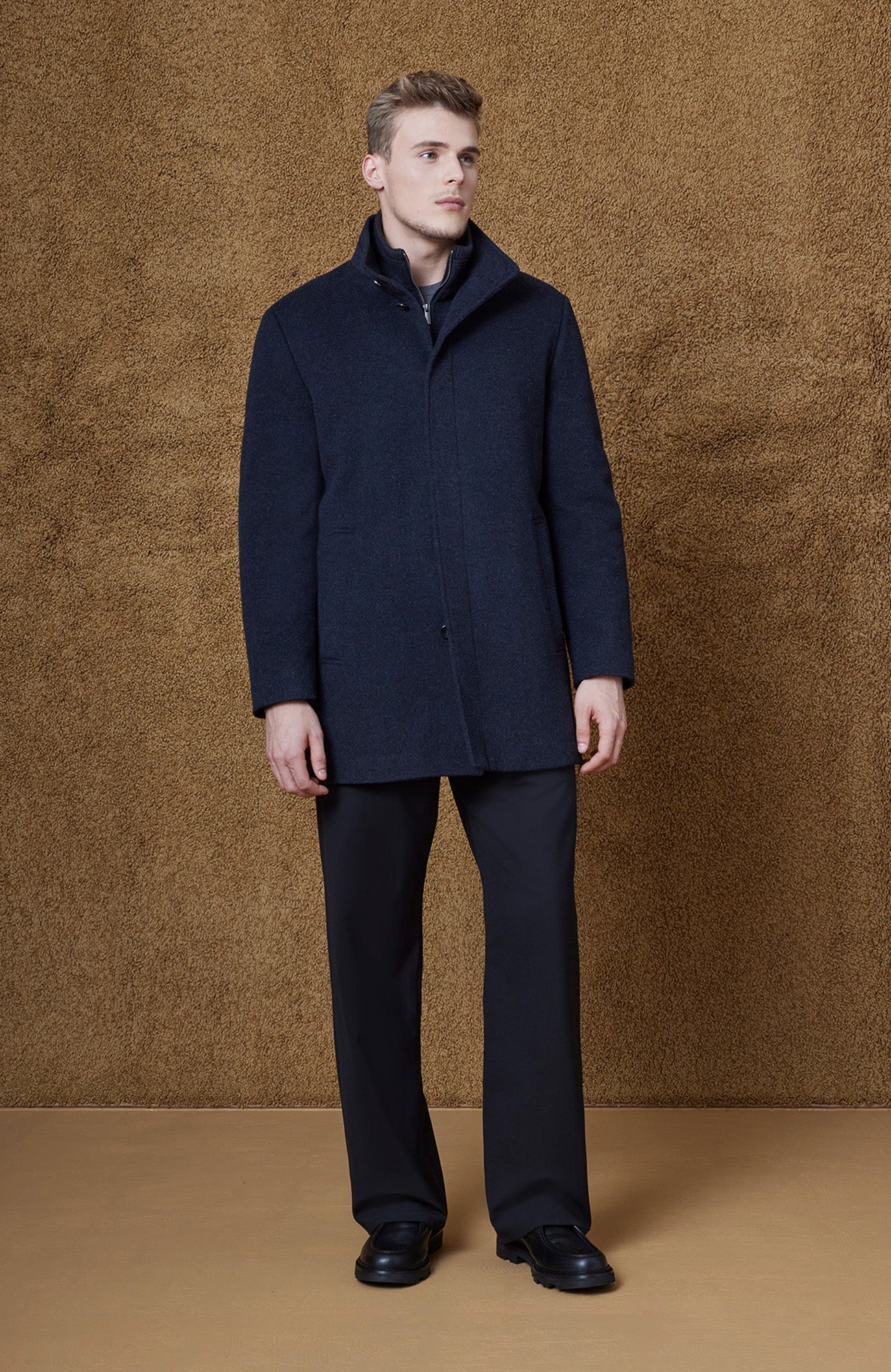 Cardinal Of Canada Men's Mont Royal Wool & Cashmere Car Coat - Navy Melange - Size Large Cardinal Of Canada Men's Mont Royal Wool & Cashmere Car Coat - Navy Melange - Size Large