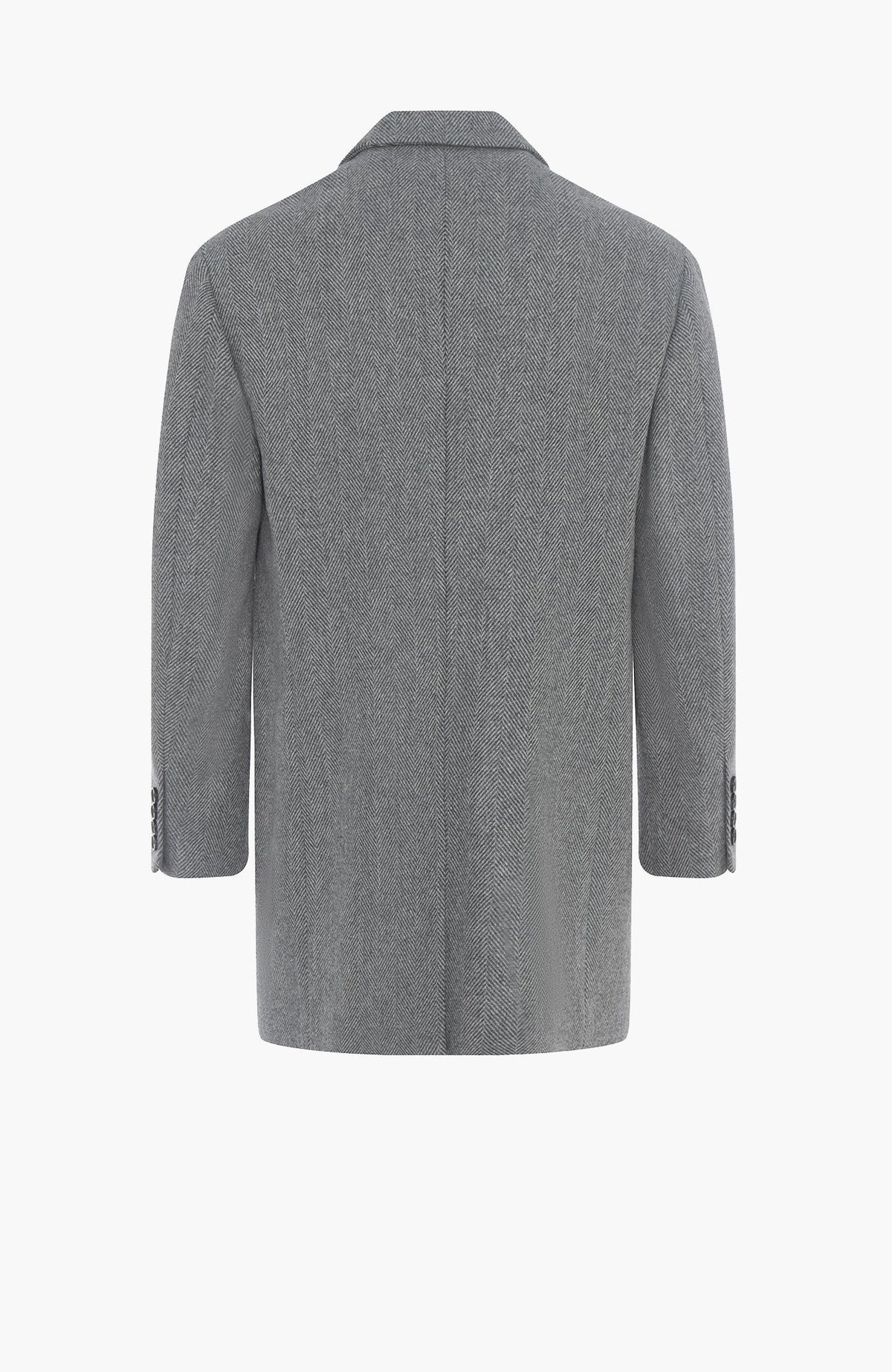 Sherwood Grey Herringbone Topcoat - MENS - Cardinal of Canada-US-Sherwood Grey Herringbone Topcoat