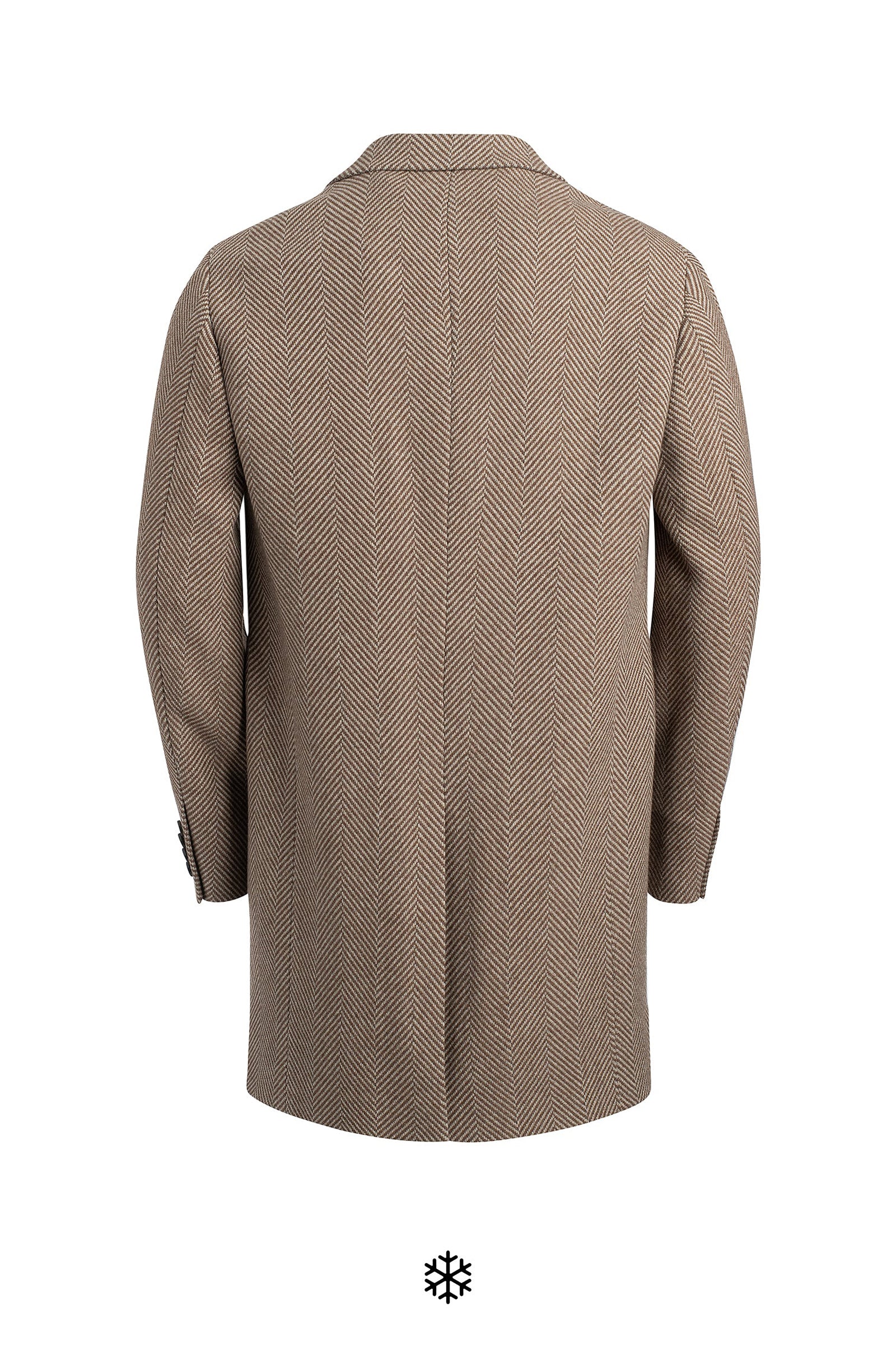 SHERWOOD TAUPE HERRINGBONE WOOL & CASHMERE TOPCOAT