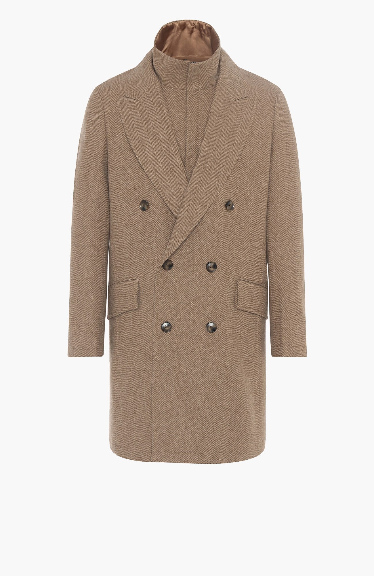 Steele Camel Heringbone Wool Topcoat - MENS - Cardinal of Canada-US-Steele Camel Heringbone Wool Topcoat