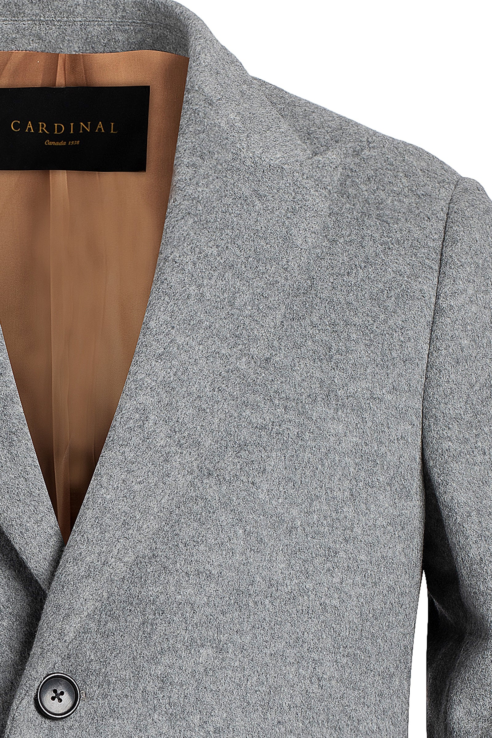 SUTTON LIGHT GRAY WOOL TOPCOAT 38 inch length