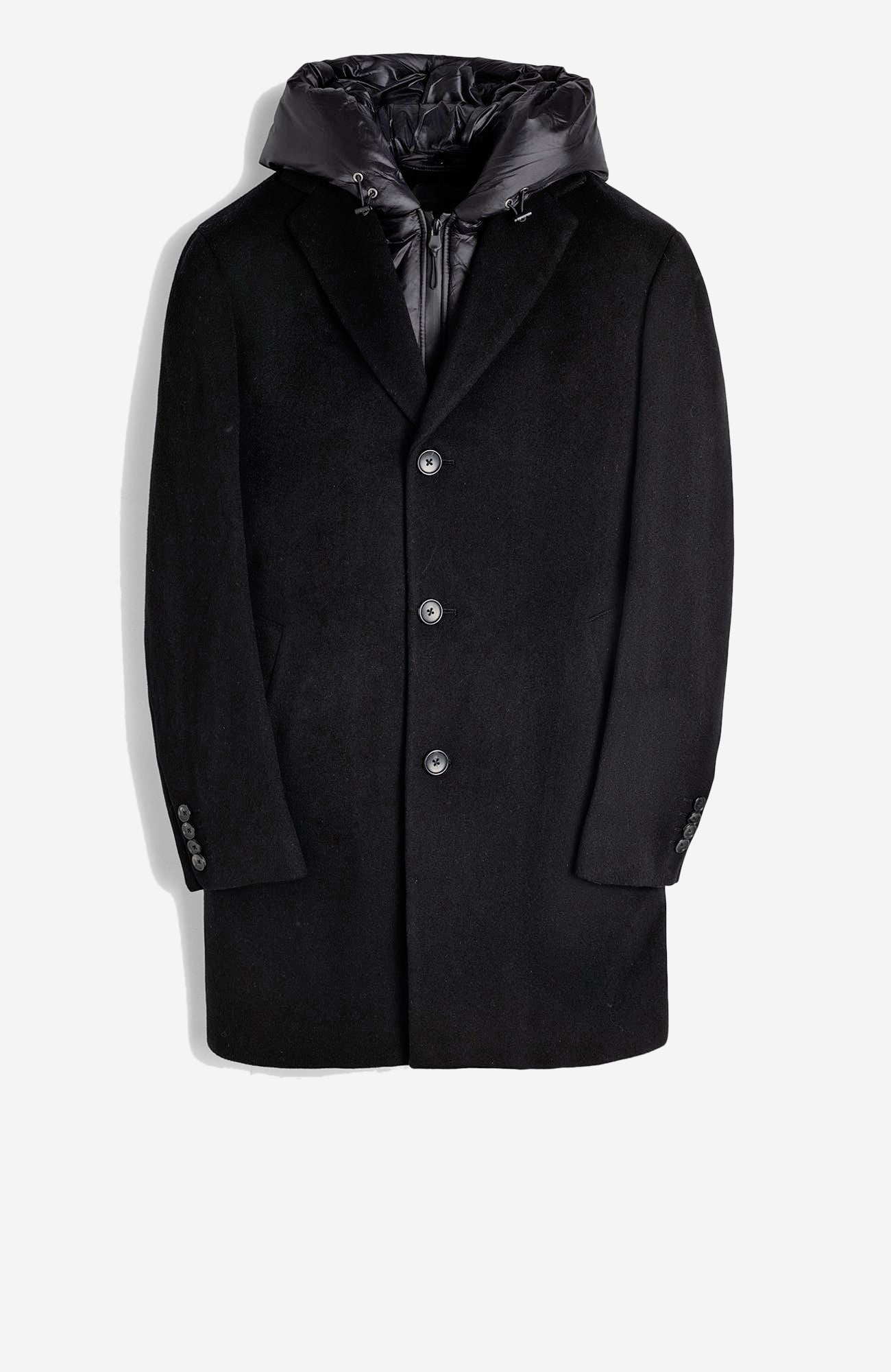 Trenton Black Wool & Cashmere Topcoat - Cardinal of Canada - US - Trenton Black Wool & Cashmere Topcoat