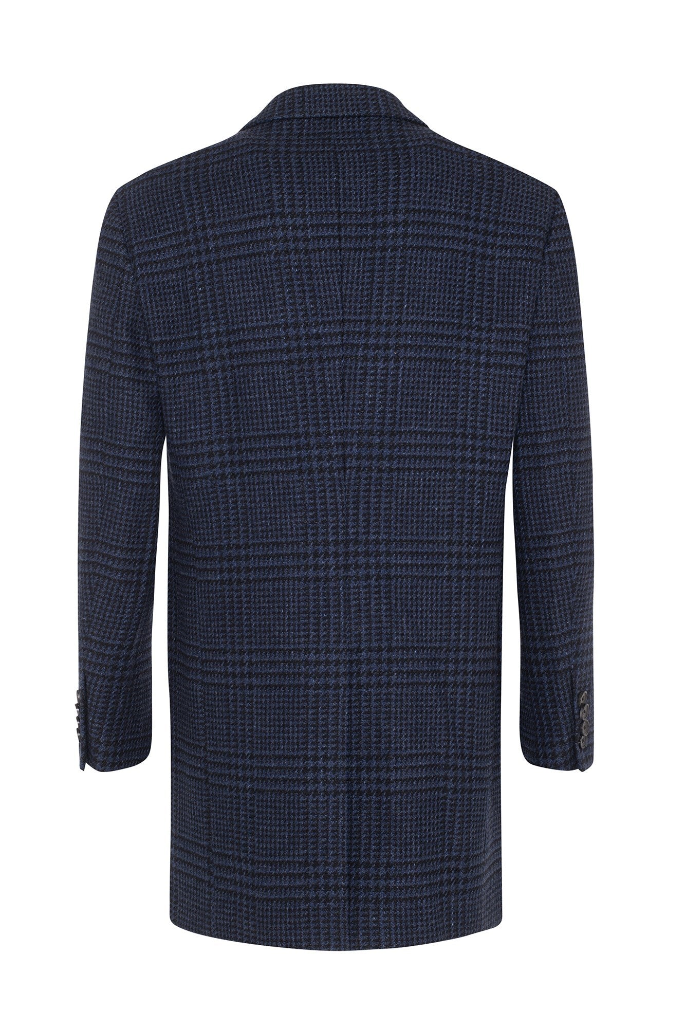SHERWOOD NAVY PLAID TOPCOAT - MENS - Cardinal of Canada-US-Sherwood - navy plaid topcoat 36 inch length