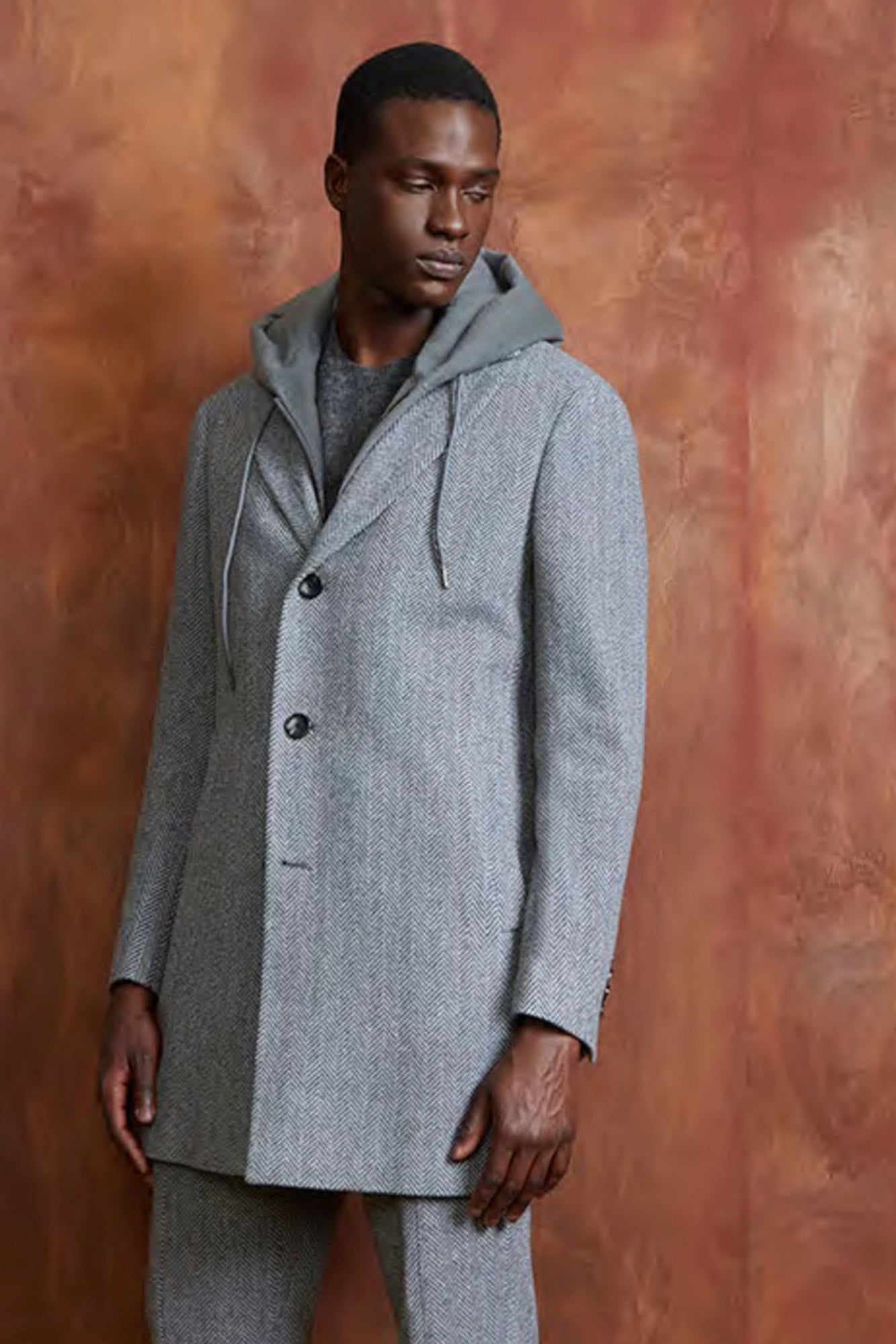 Gray best sale herringbone coat