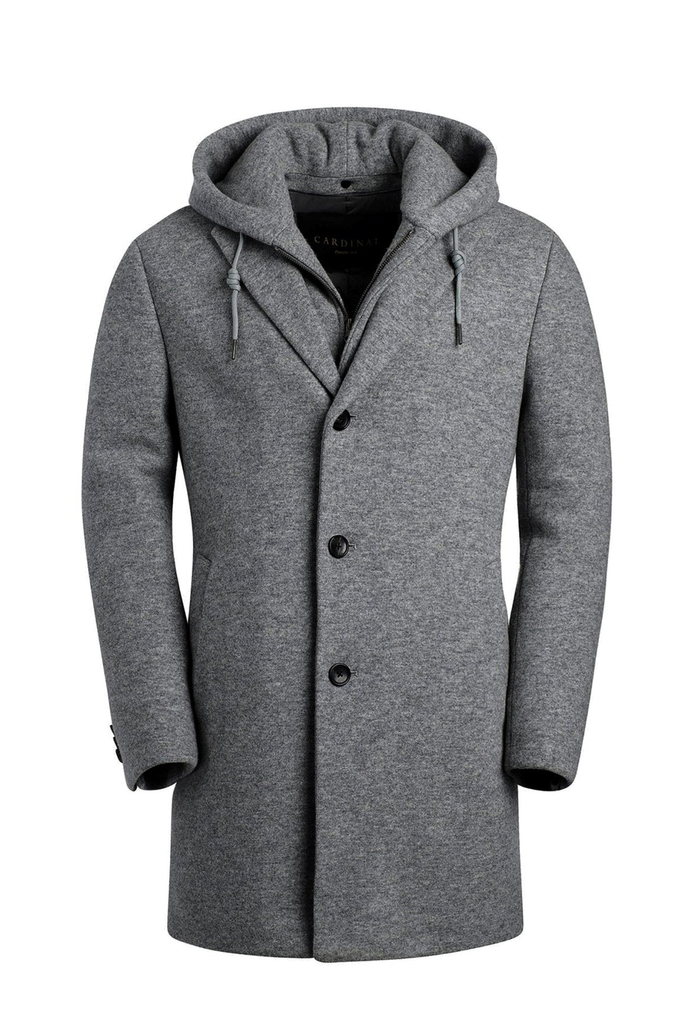 TYSON CHARCOAL TOPCOAT - MENS - Cardinal of Canada-US-Tyson - charcoal wool topcoat 36 inch length
