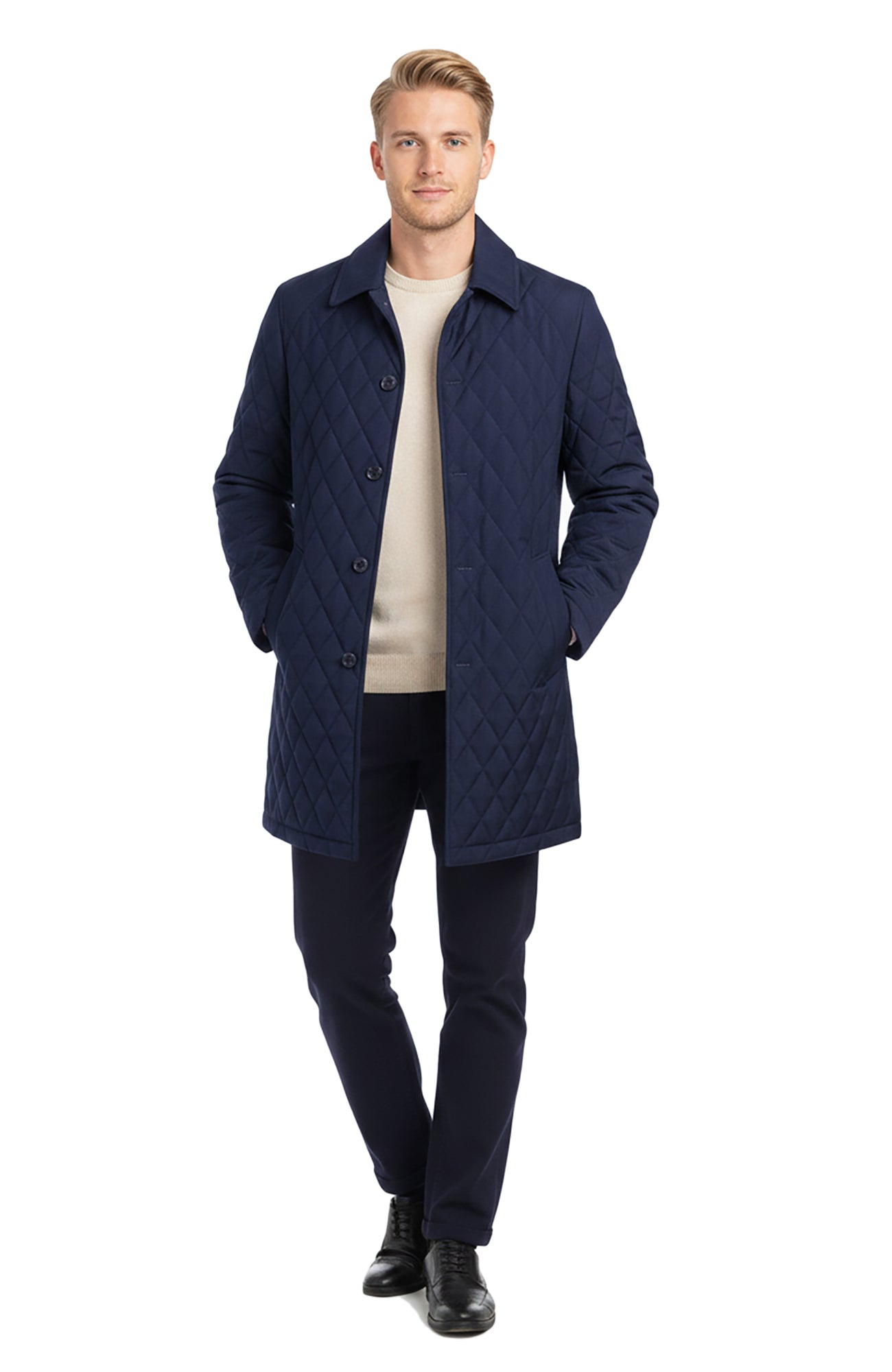Mansfield Navy Wool Carcoat