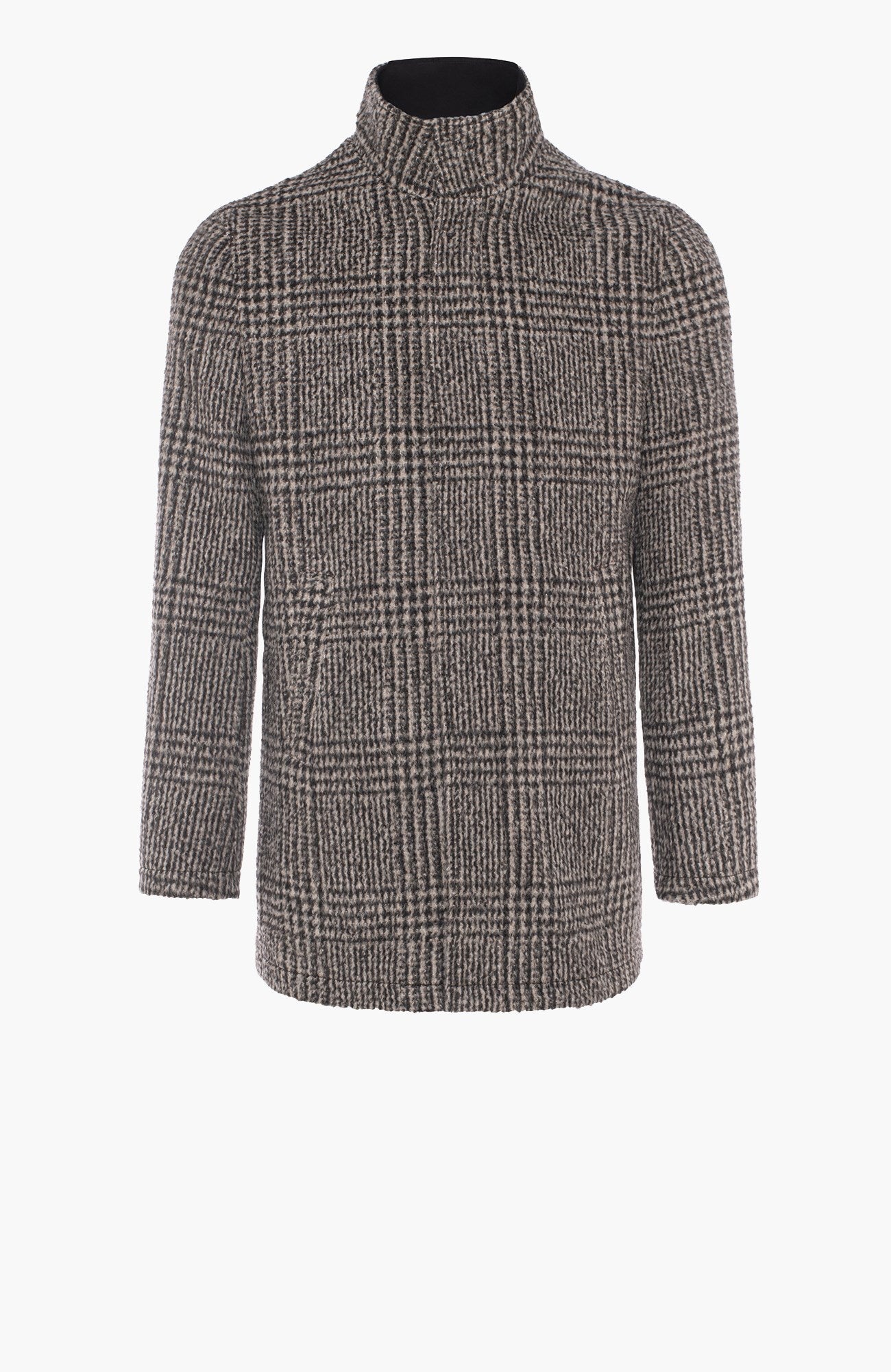 Bryson Wool and Cashmere Brown Check Topcoat - MENS - Cardinal of Canada-US-Bryson Wool and Cashmere Brown Check Topcoat
