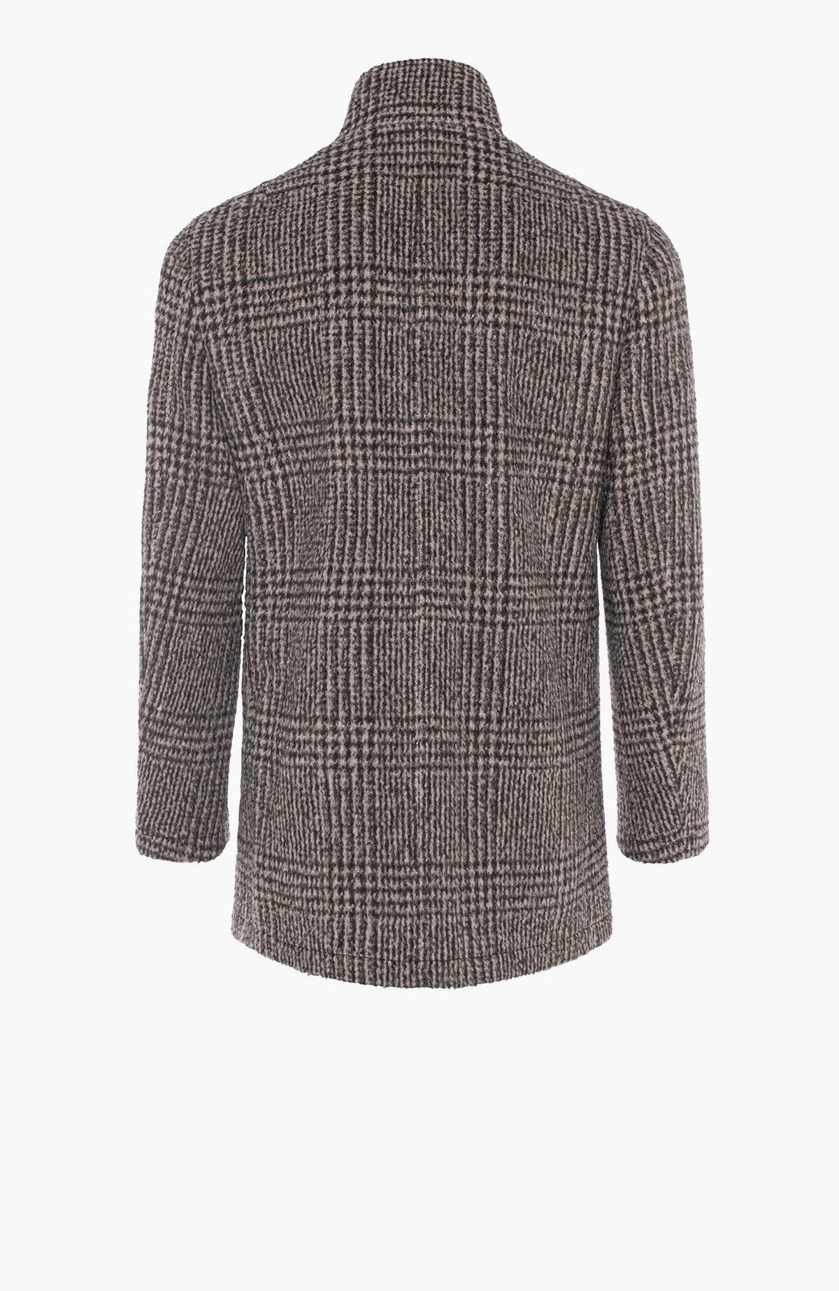 Bryson Wool and Cashmere Brown Check Topcoat - MENS - Cardinal of Canada-US-Bryson Wool and Cashmere Brown Check Topcoat