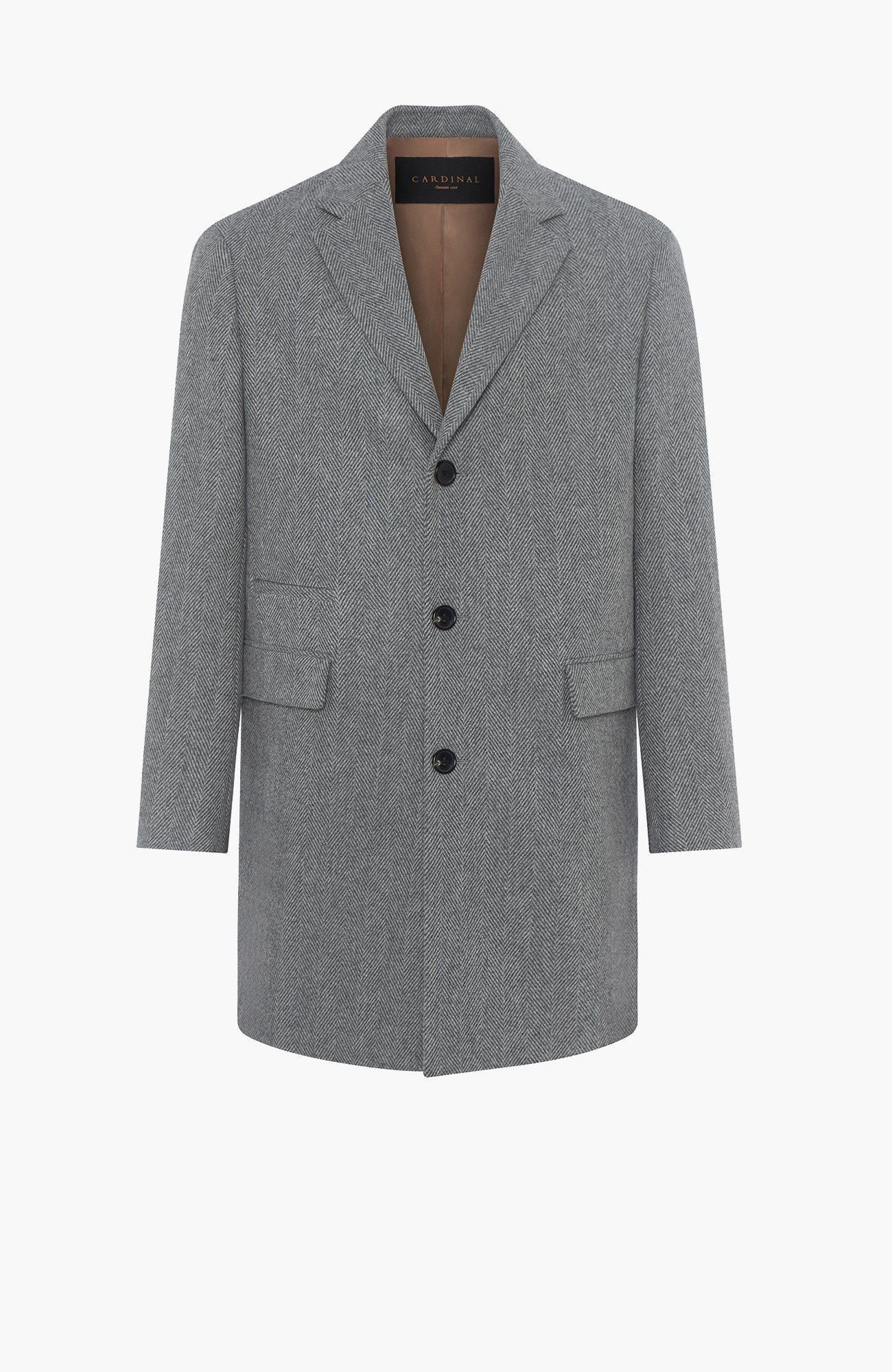 Sherwood Grey Herringbone Topcoat