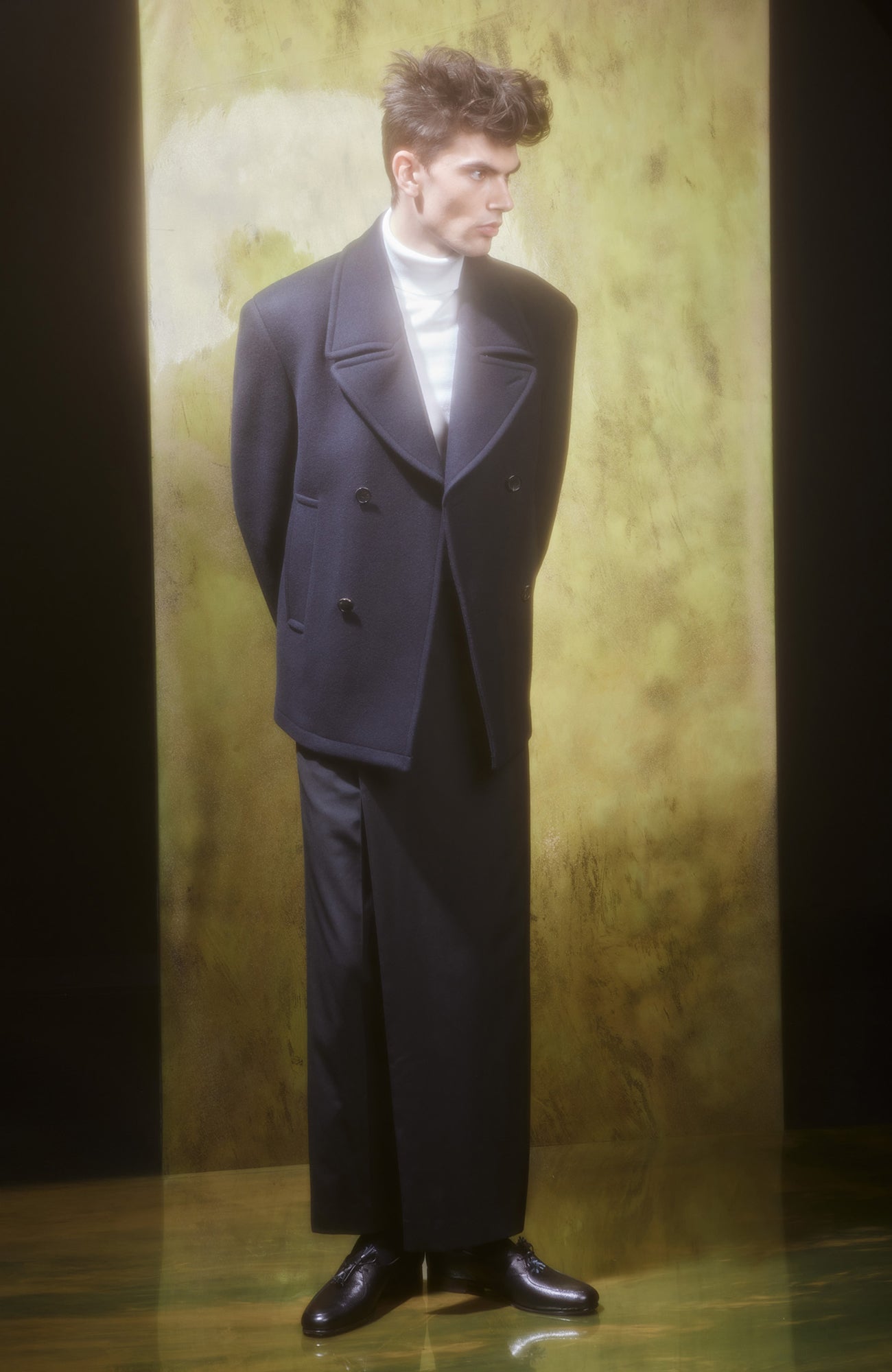 CARRARA NAVY WOOL & CASHMERE PEACOAT - MENS - Cardinal of Canada - US - CARRARA NAVY WOOL & CASHMERE PEACOAT