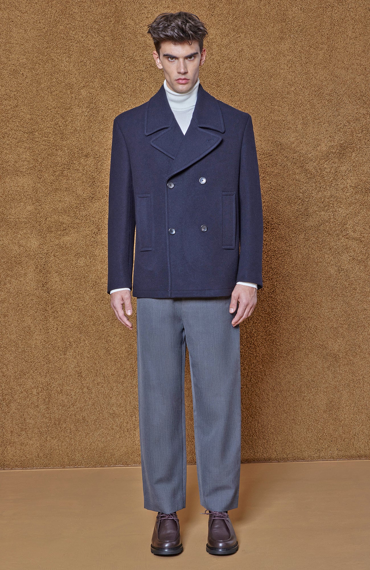 CARRARA NAVY WOOL & CASHMERE PEACOAT - MENS - Cardinal of Canada - US - CARRARA NAVY WOOL & CASHMERE PEACOAT