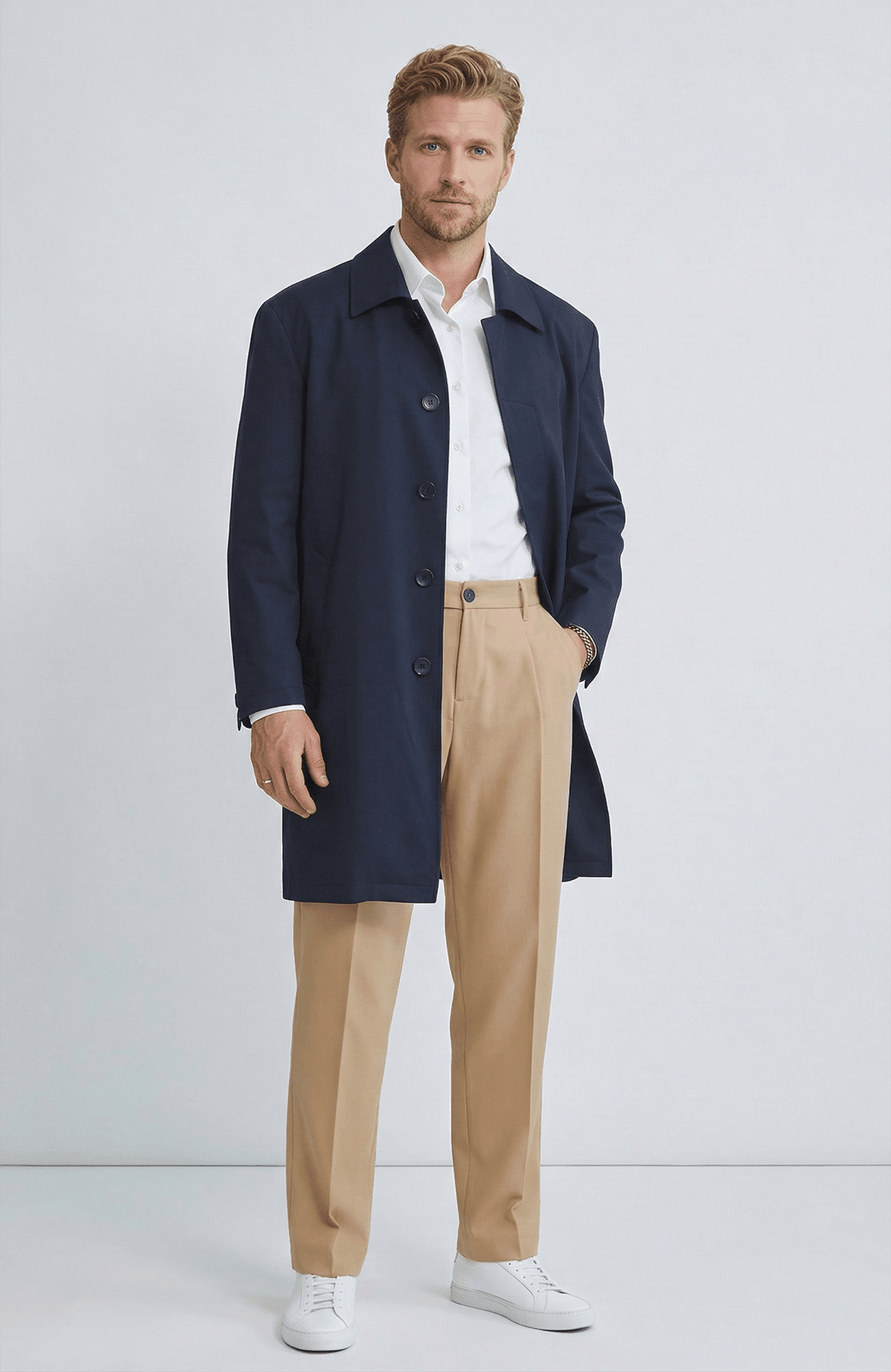 Jax Single Breast Navy Topcoat - MENS - Cardinal of Canada - US - Jax Single Breast Navy Topcoat