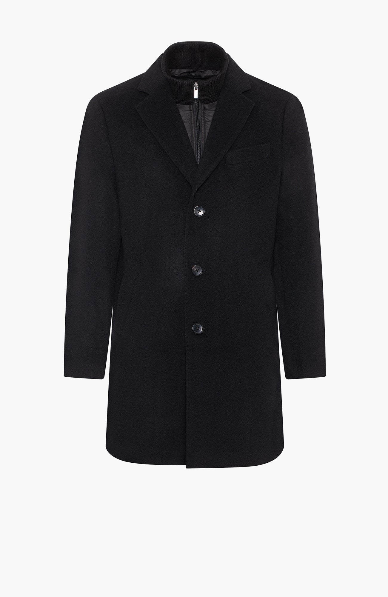 LeClaire Black Wool & Cashmere Topcoat - MENS - Cardinal of Canada-US-LeClaire Black Wool & Cashmere Topcoat