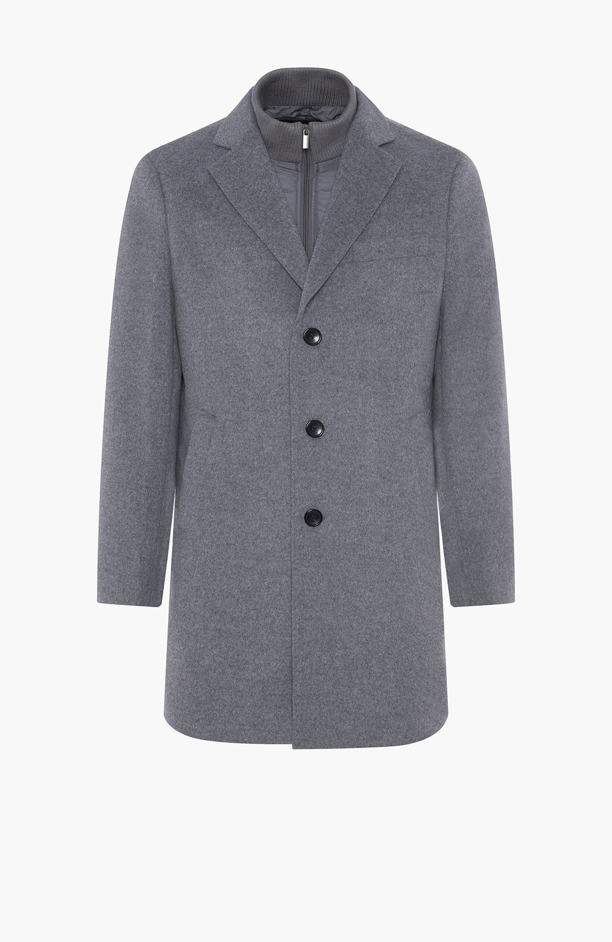 LeClaire Grey Wool & Cashmere Topcoat - MENS - Cardinal of Canada-US-LeClaire Grey Wool & Cashmere Topcoat