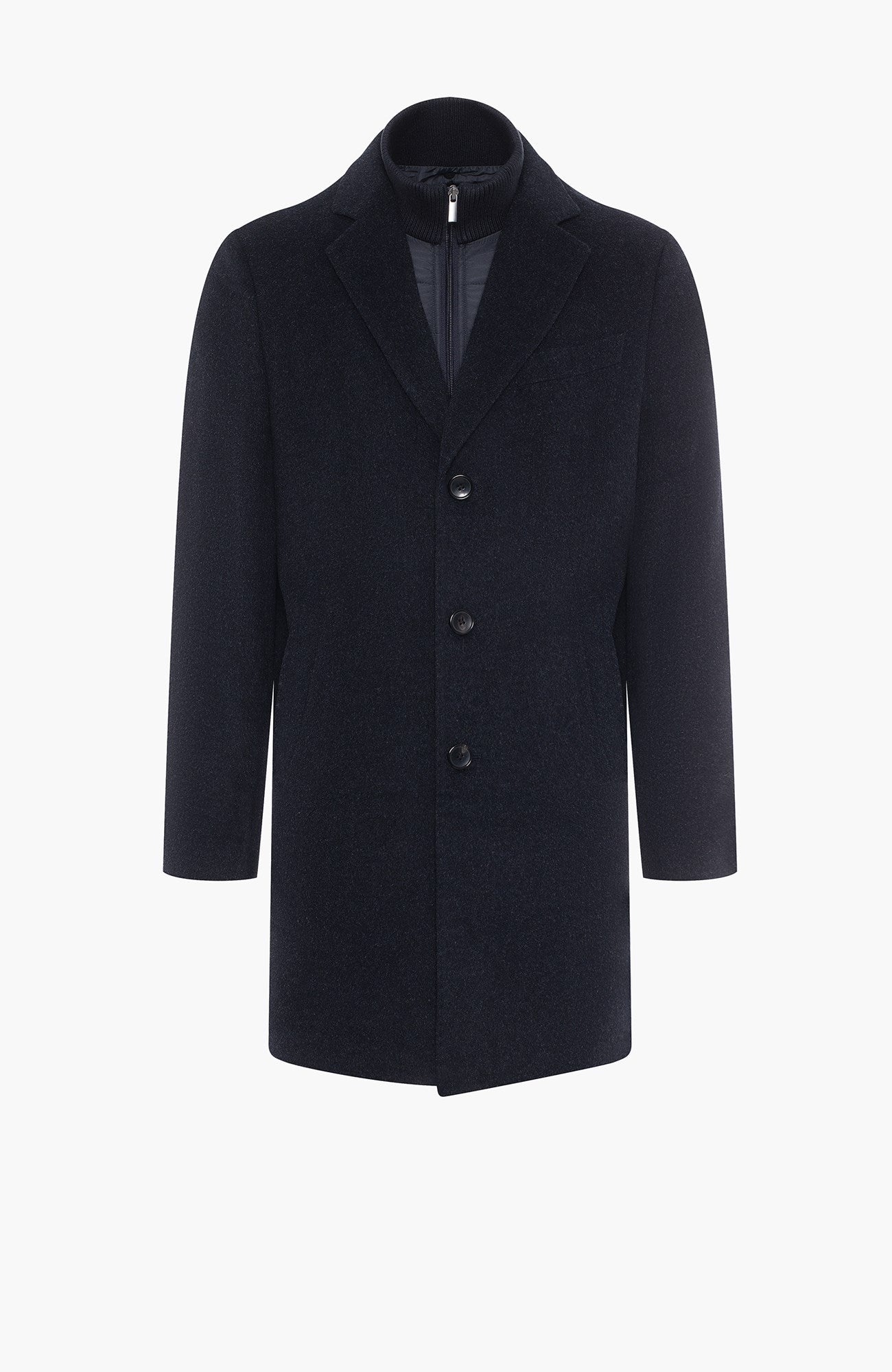 LeClaire Navy Wool & Cashmere Topcoat - MENS - Cardinal of Canada-US-LeClaire Navy Wool & Cashmere Topcoat