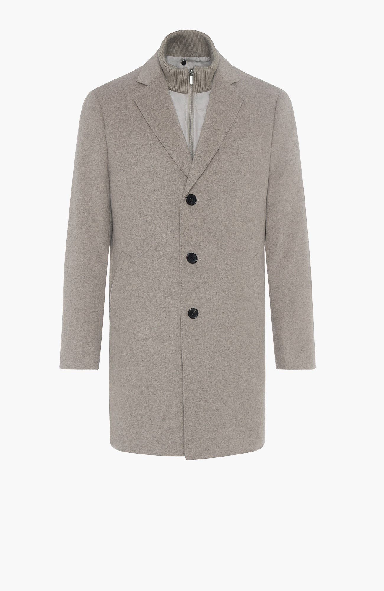 LeClaire Taupe Wool & Cashmere Topcoat - MENS - Cardinal of Canada-US-LeClaire Taupe Wool & Cashmere Topcoat