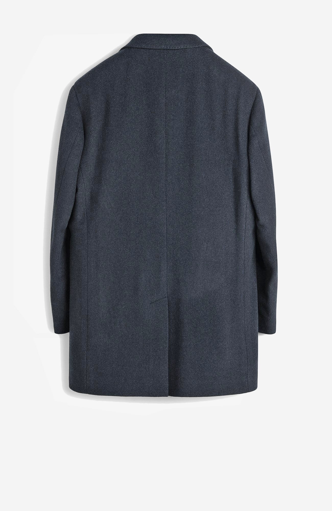 LeClaire Wool & Cashmere Charcoal Twill Car Coat