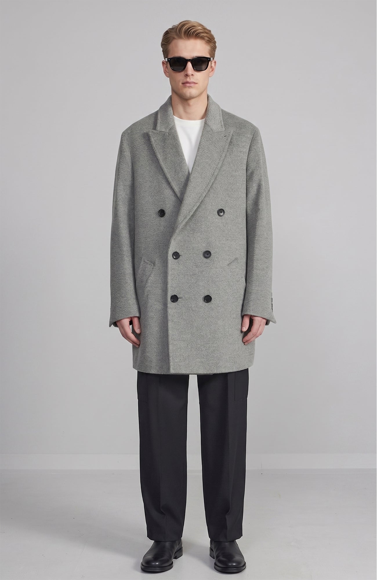 ジャケット・アウター 90s 65% Baby Alpaca Double Breasted Coat Logan Wool & Alpaca Double Breast Topcoat