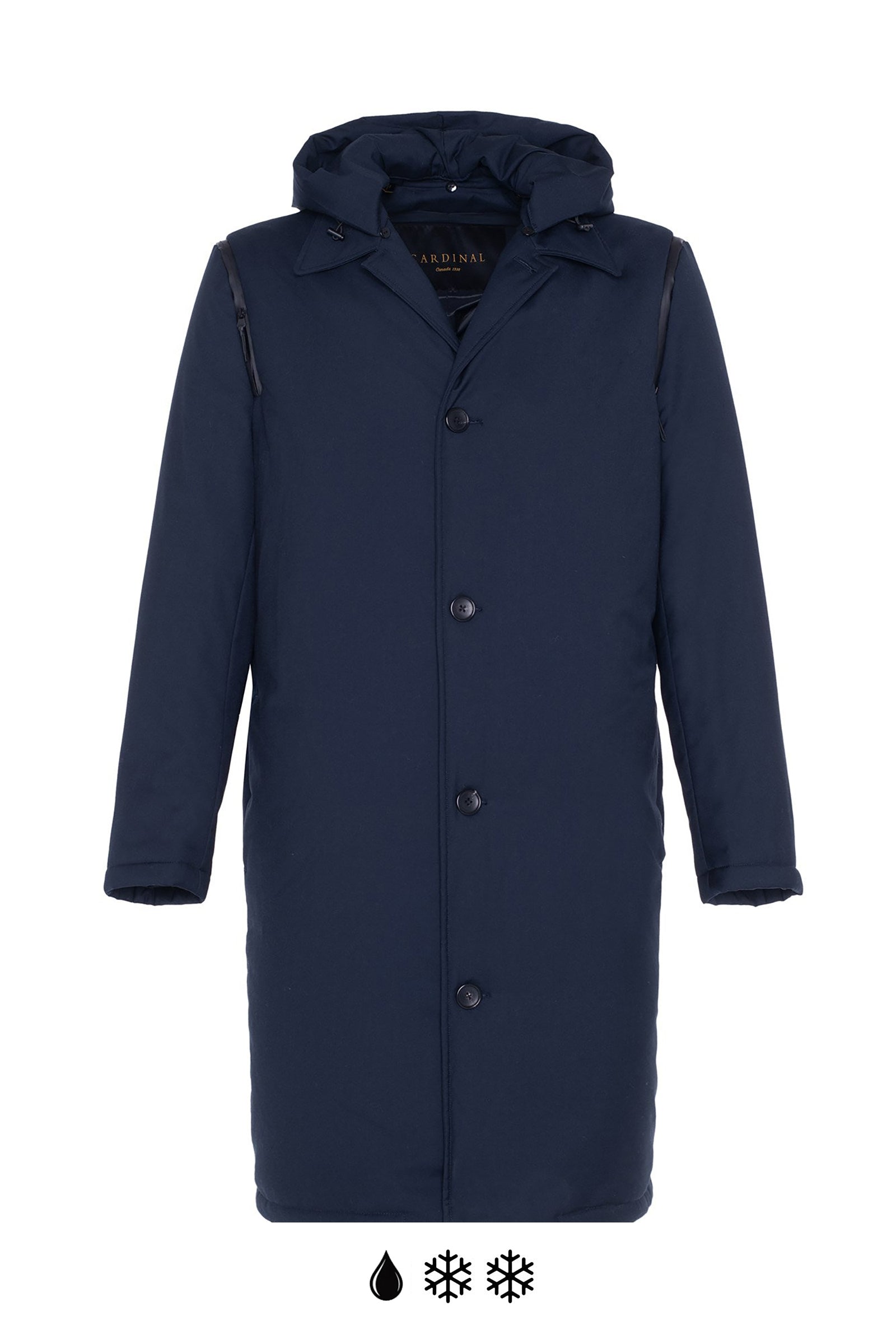 Mavrik - navy wool blend topcoat 41 inch length