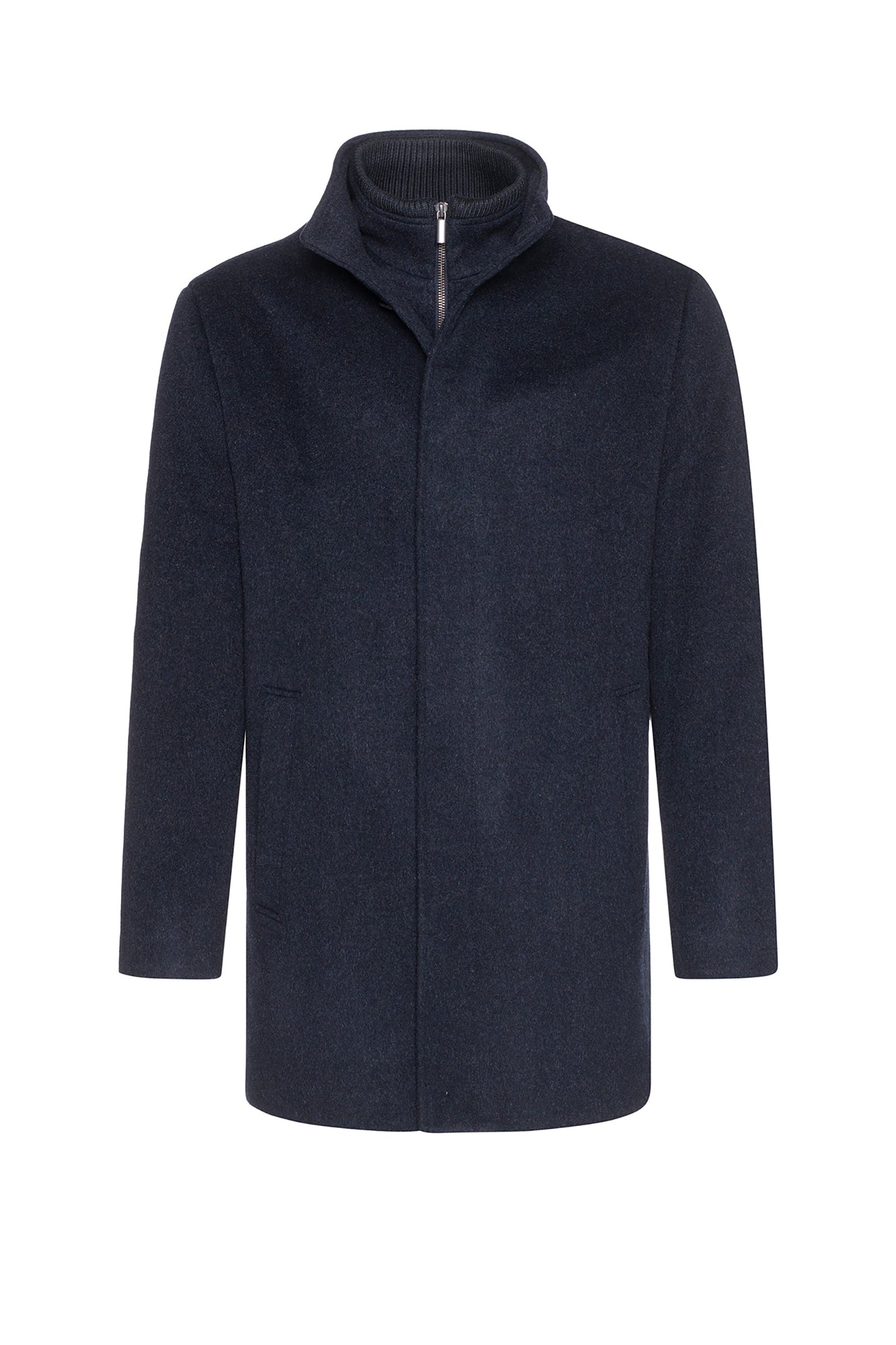 MONT-ROYAL NAVY MELANGE WOOL & CASHMERE CAR COAT