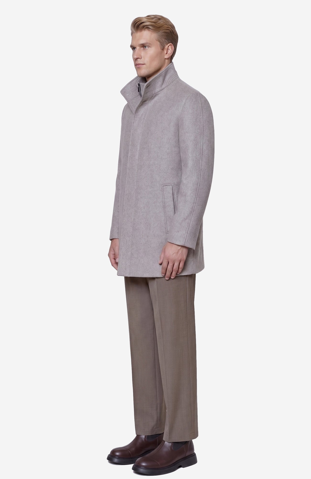 Mont-Royal Taupe Wool & Cashmere Car Coat