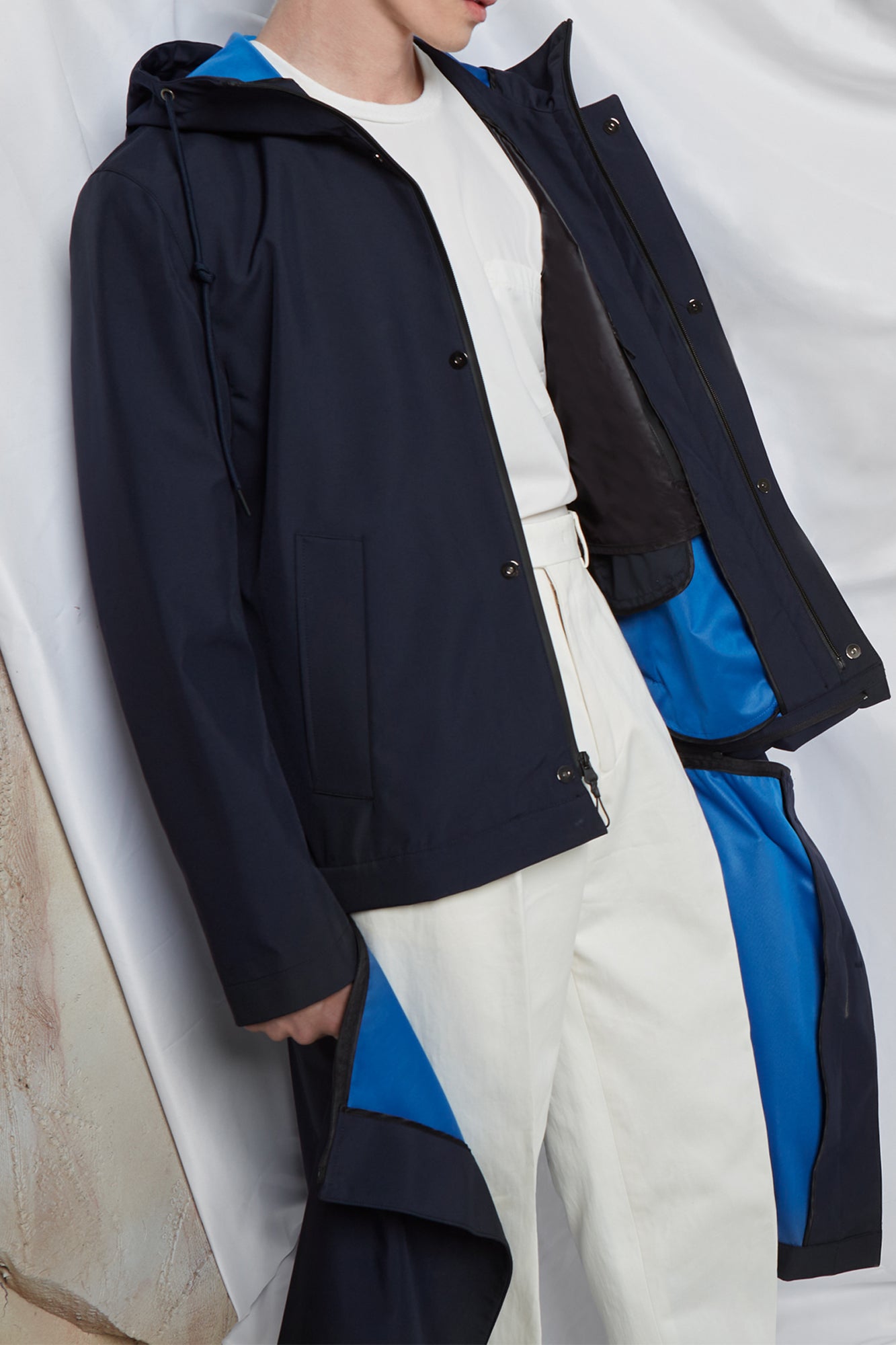 LIMITED EDITION: TRENT MODERN FIT NAVY WATER RESISTANT TOPCOAT
