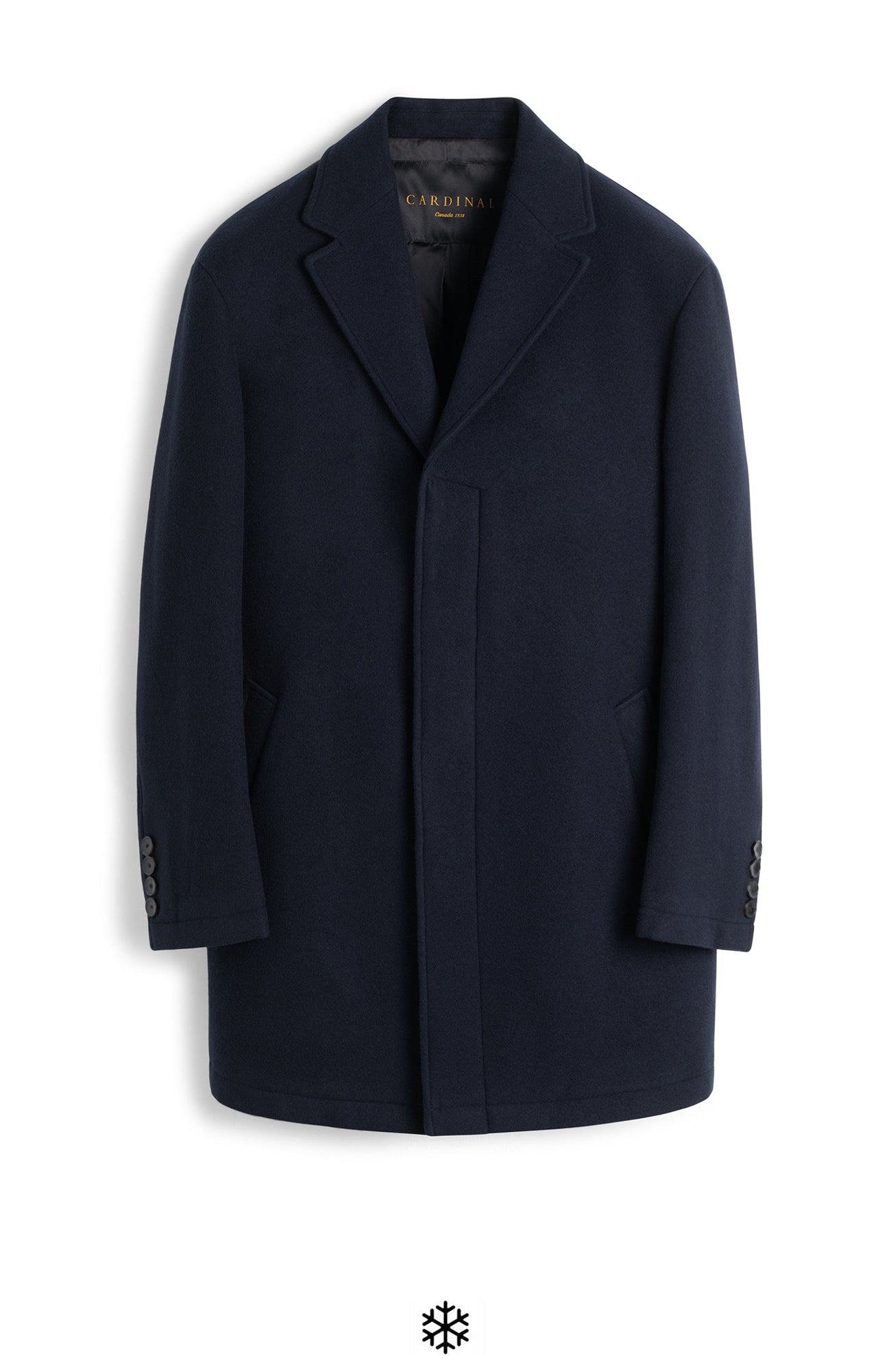 ONIX NAVY WOOL TOPCOAT - MENS - Cardinal of Canada - US - ONIX NAVY WOOL TOPCOAT 35 INCH LENGTH