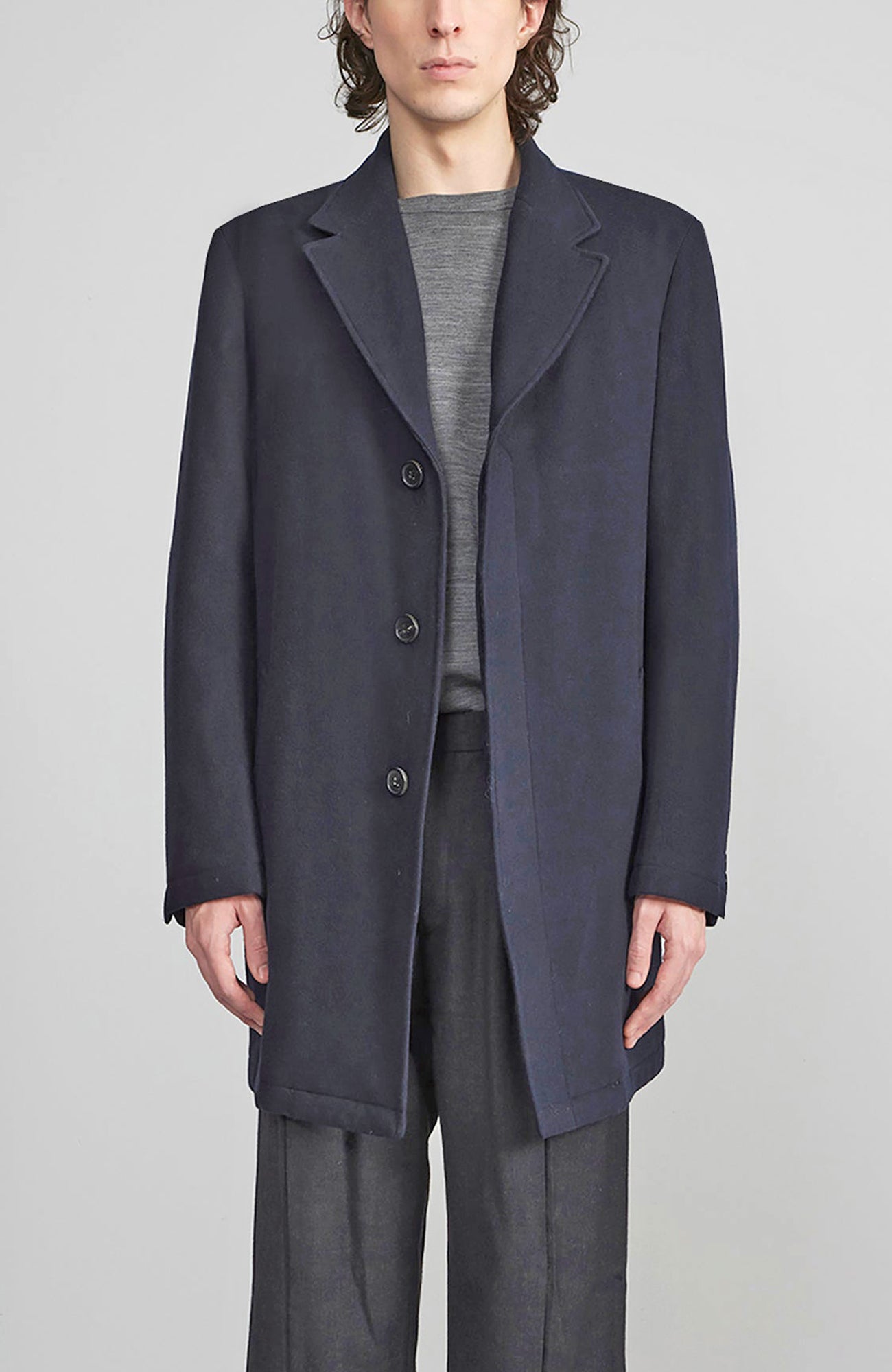 ONIX NAVY WOOL TOPCOAT
