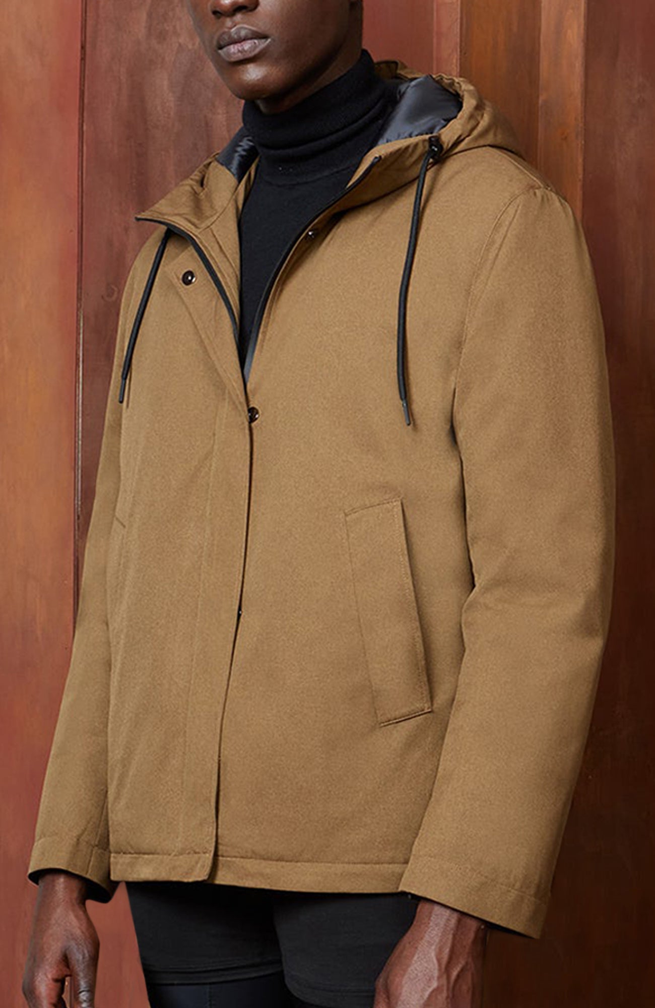 SAHARA MODERN FIT tobacco WATER RESISTANT TOPCOAT 46 inch length