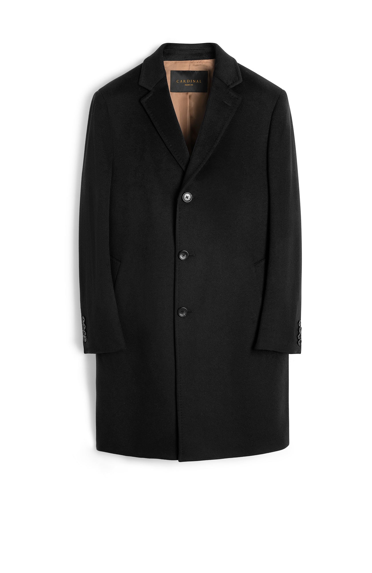 ST PIERRE BLACK CASHMERE OVERCOAT