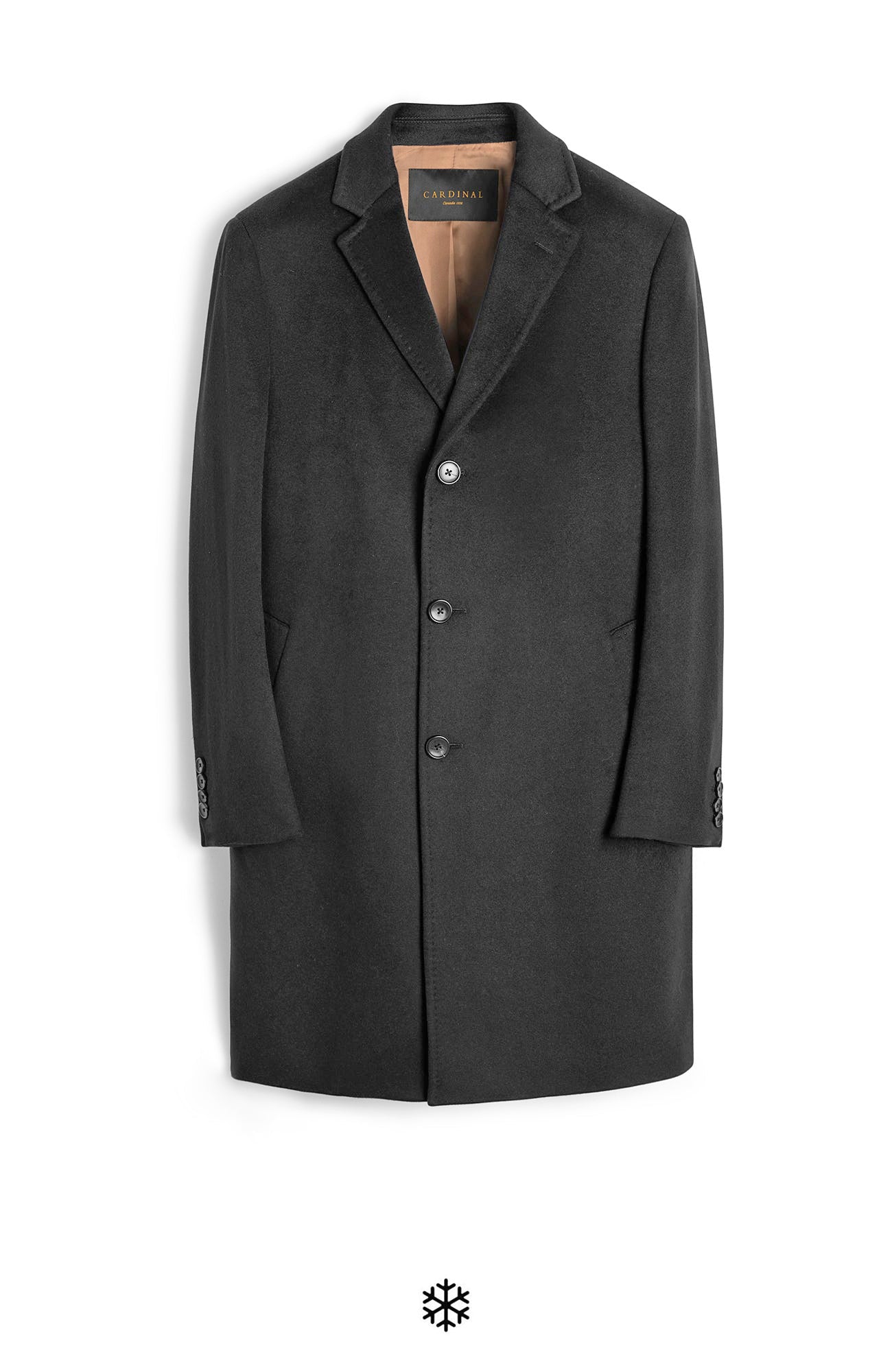 ST-PIERRE BLACK CASHMERE TOPCOAT