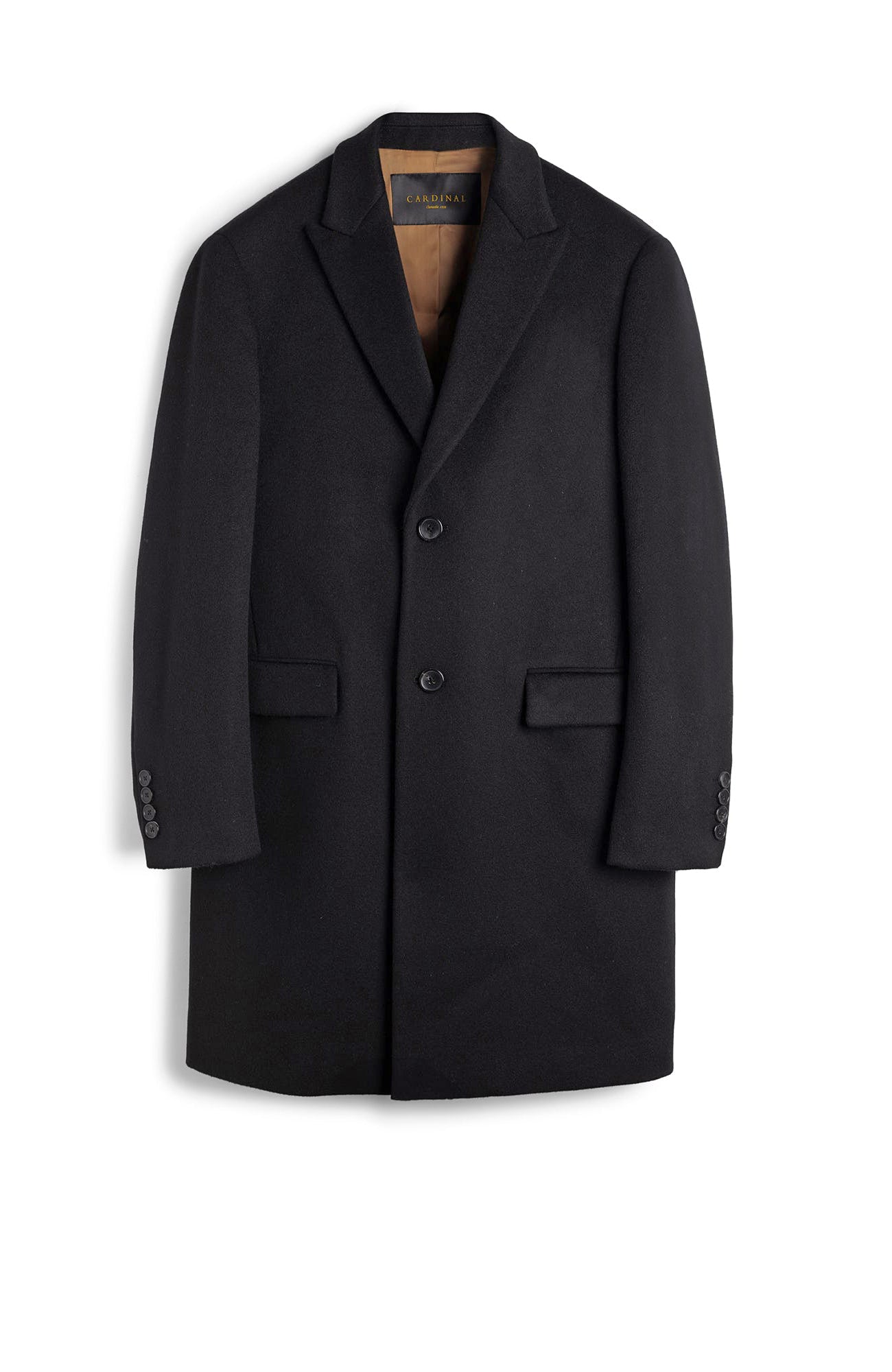 SUTTON BLACK WOOL TOPCOAT