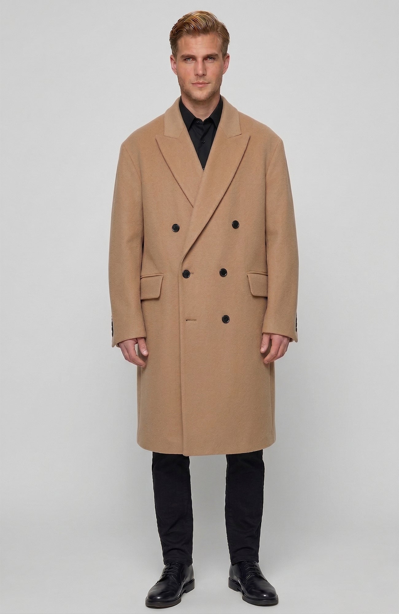 Thomas Wool & Cashmere Camel Overcoat