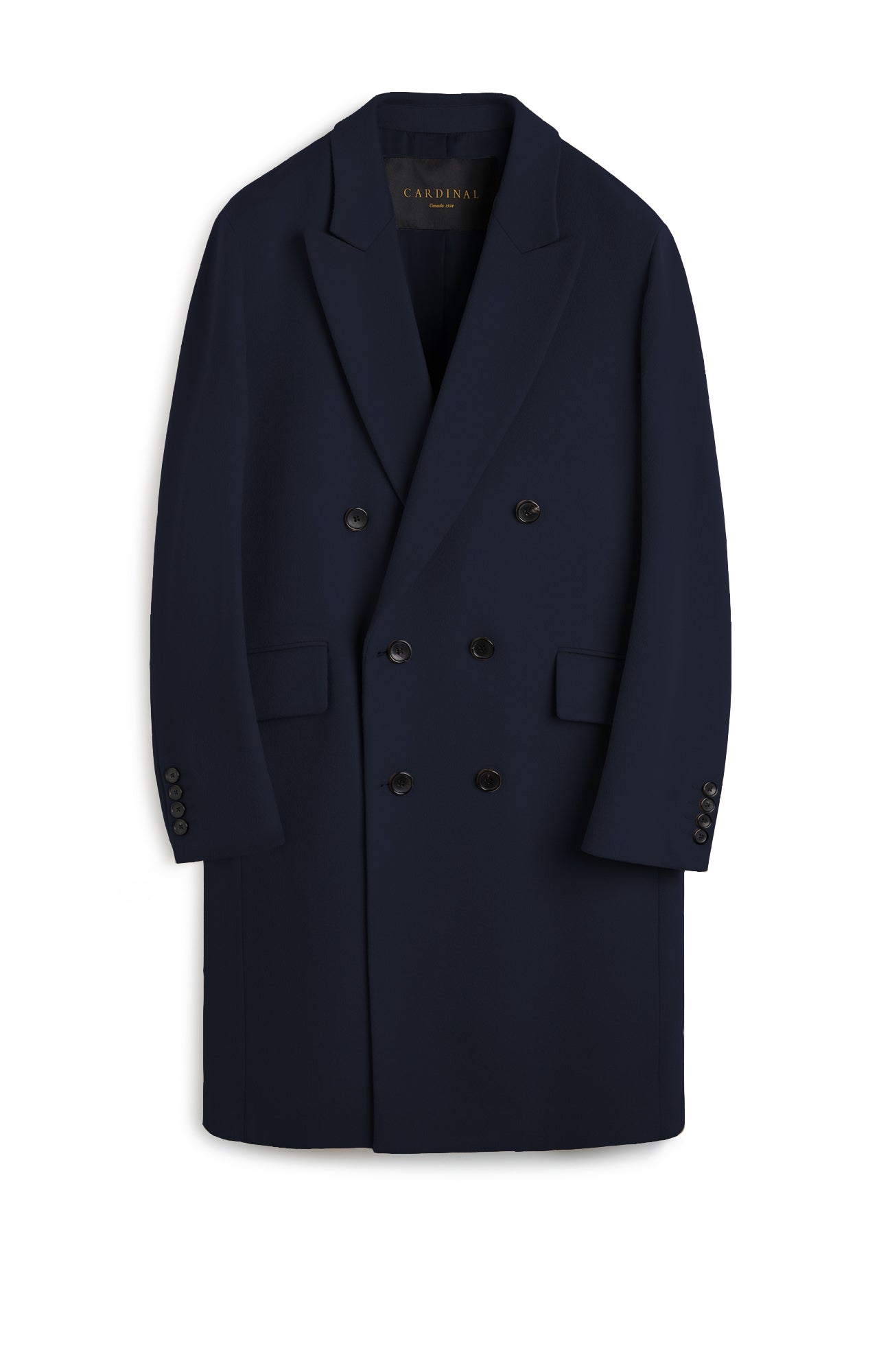 THOMAS DOUBLE BREAST NAVY CASHMERE TOPCOAT - MENS - Cardinal of Canada - US - THOMAS DOUBLE BREAST NAVY CASHMERE TOPCOAT