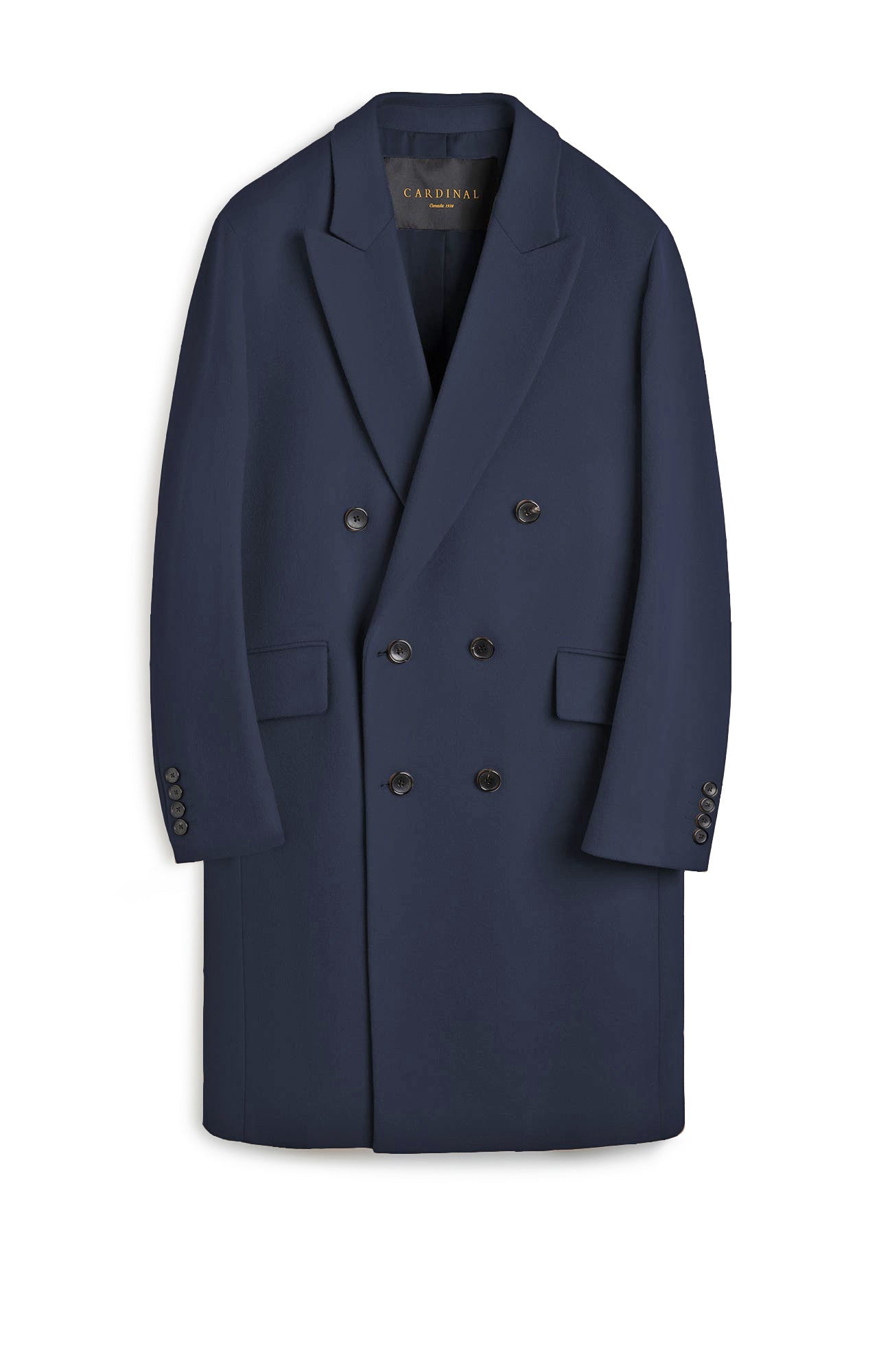 THOMAS NAVY LORO PIANA CASHMERE FABRIC COAT