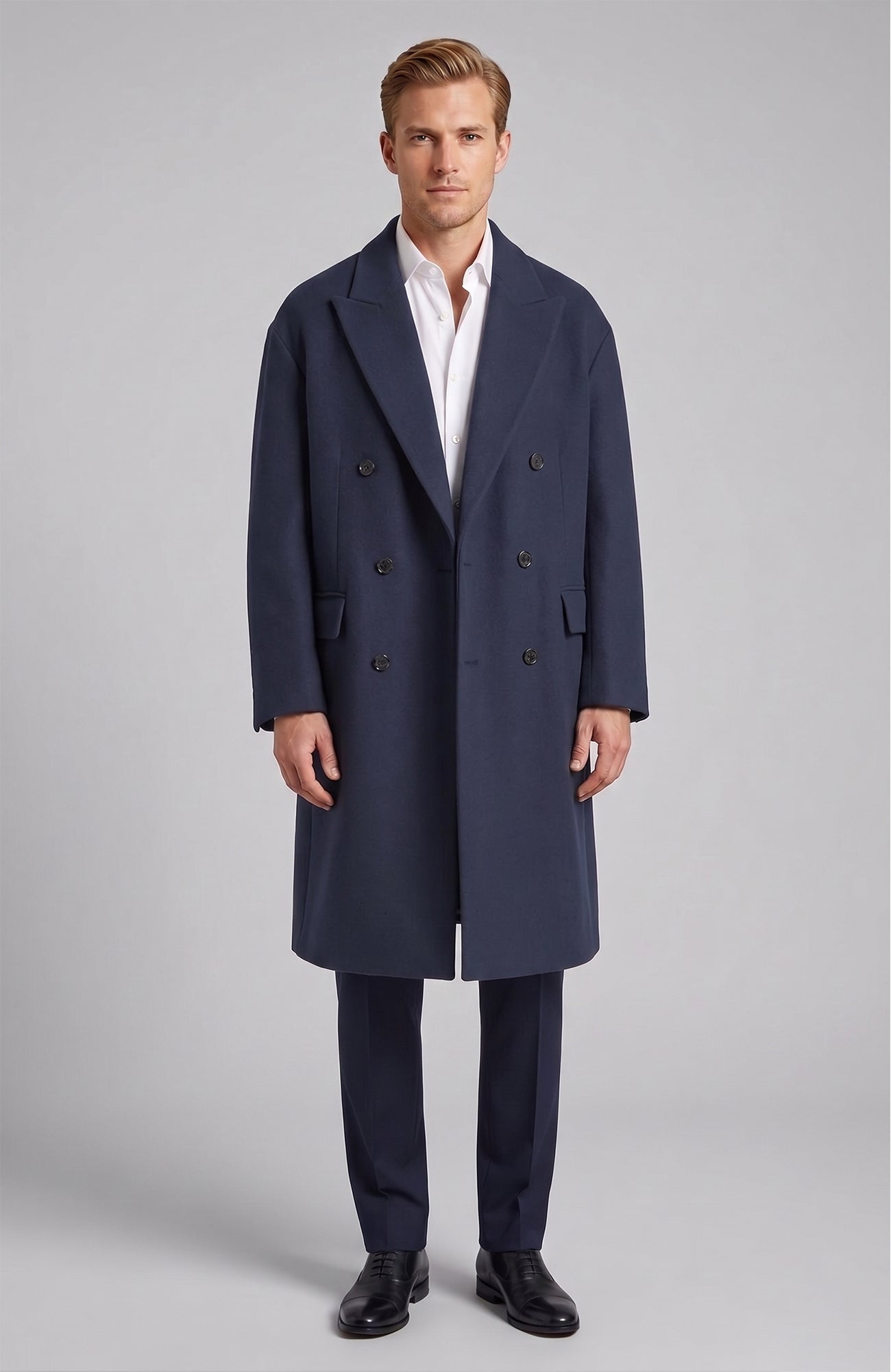 Thomas Navy Cashmere Overcoat - MENS - Cardinal of Canada - US - Thomas Navy Cashmere Overcoat