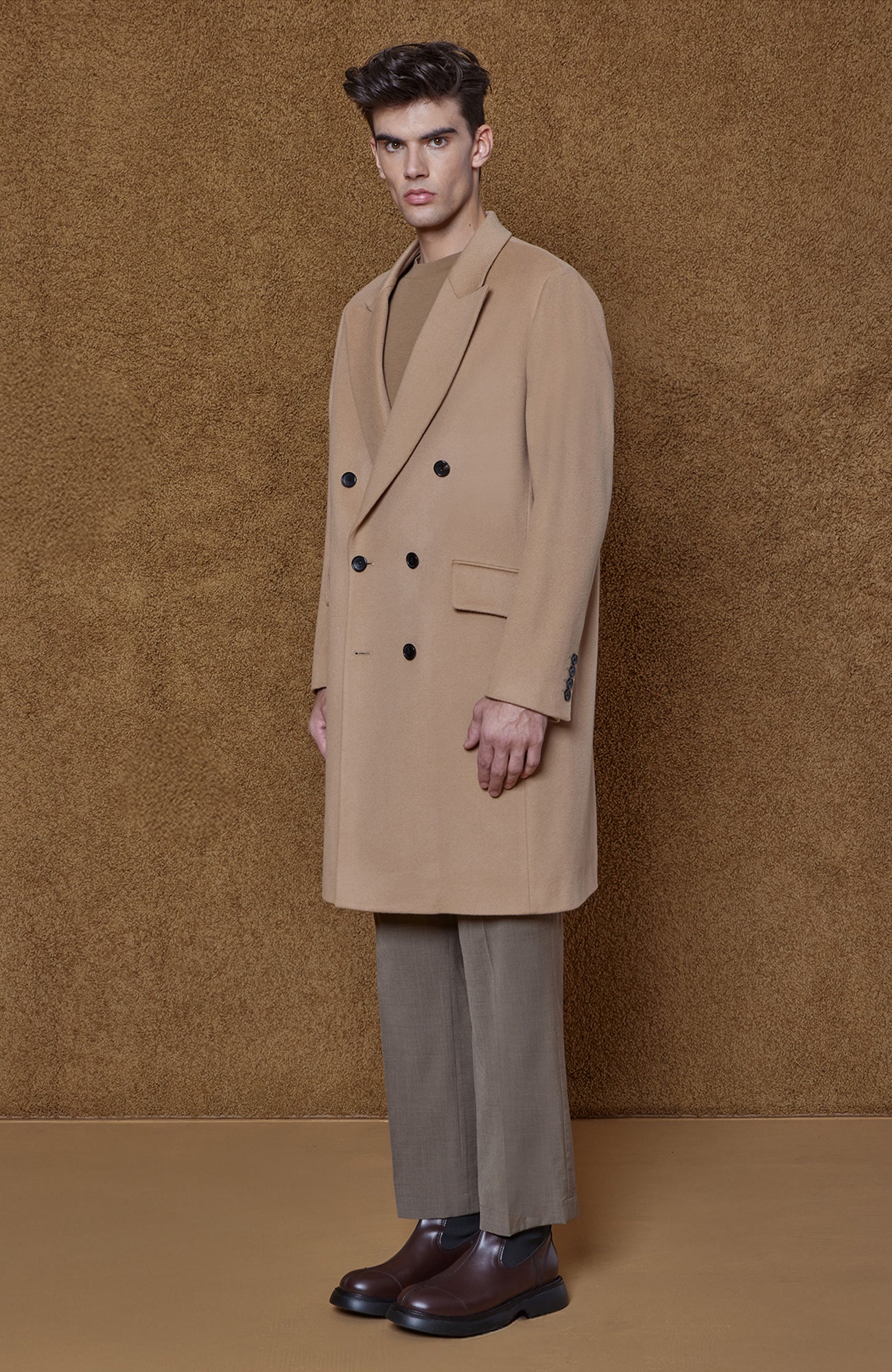 THOMAS WOOL & CASHMERE CAMEL OVERCOAT - Cardinal of Canada - US - THOMAS WOOL & CASHMERE CAMEL OVERCOAT